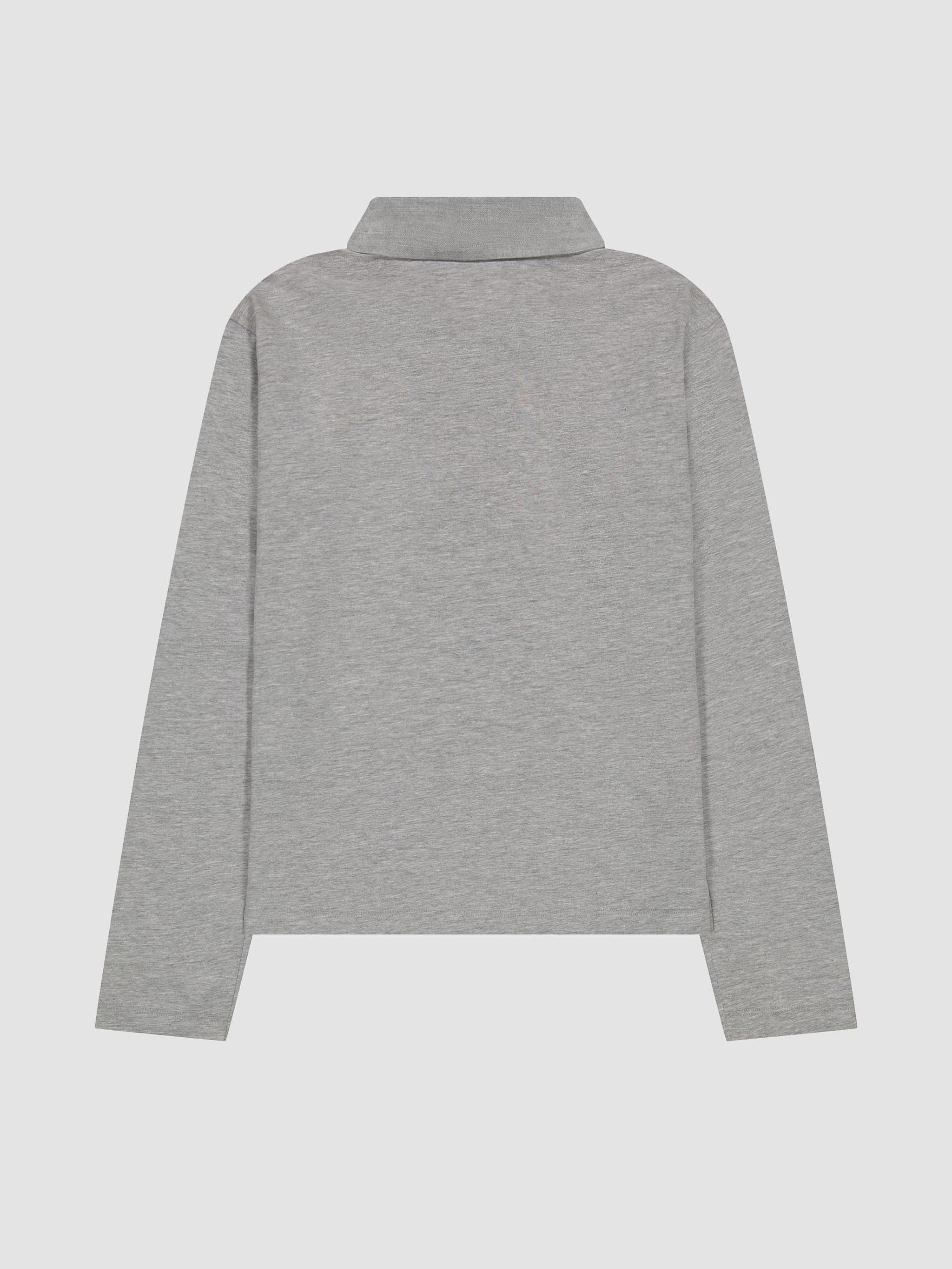 Polo Shirt Long Sleeve | Heather Grey