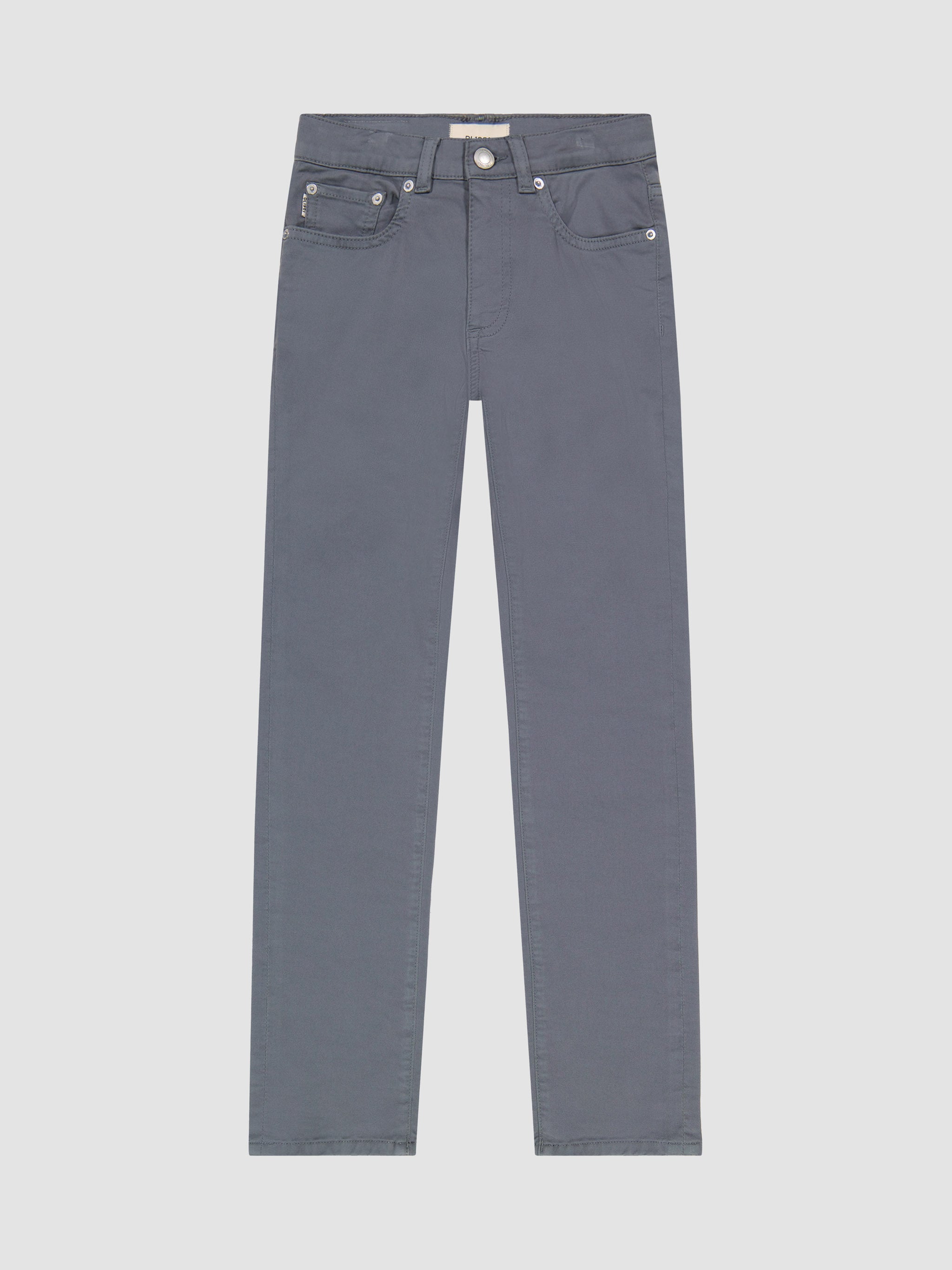 Boy's Slim Blue-Grey Twill Pants