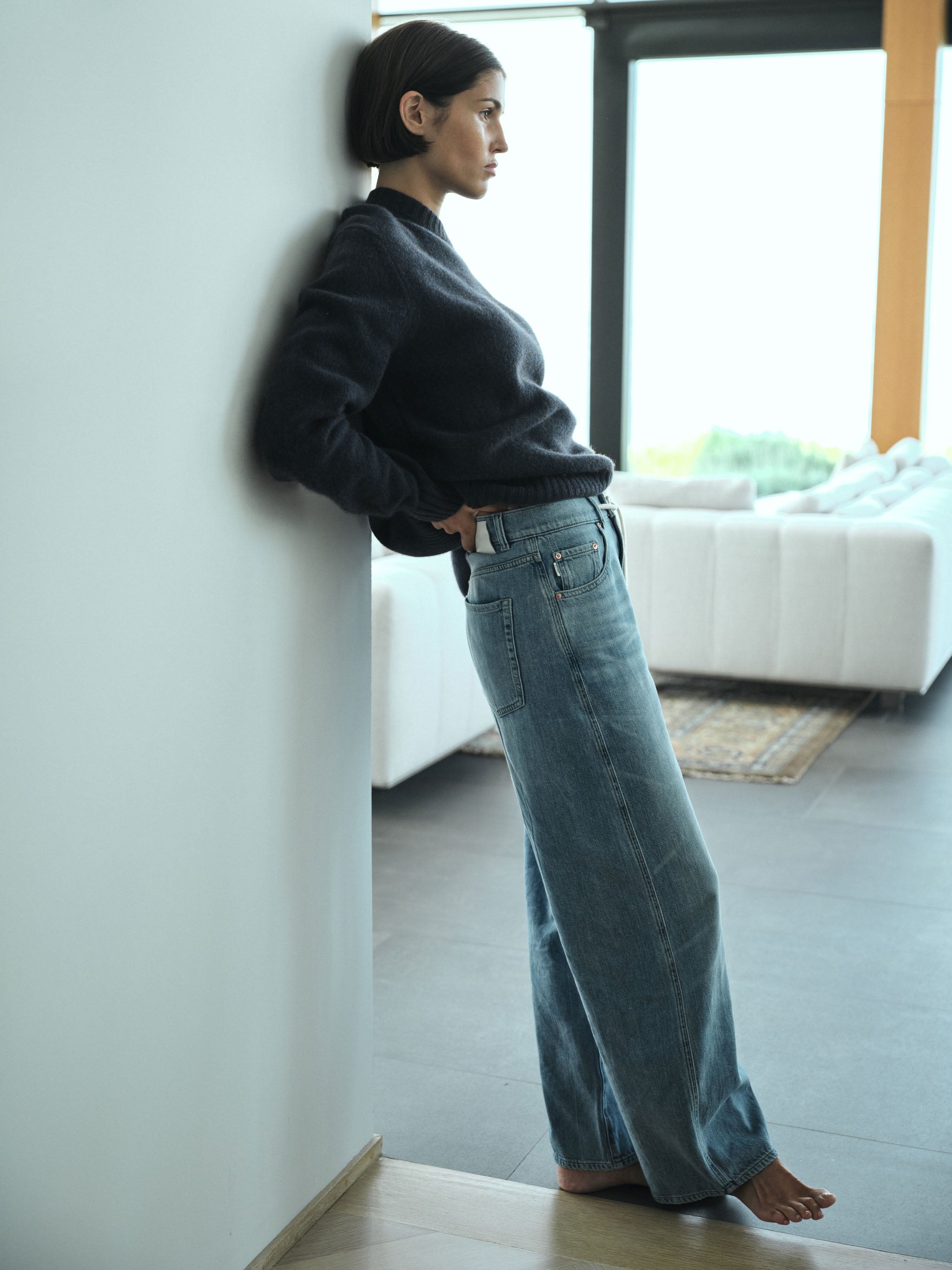women's barrel blue jean