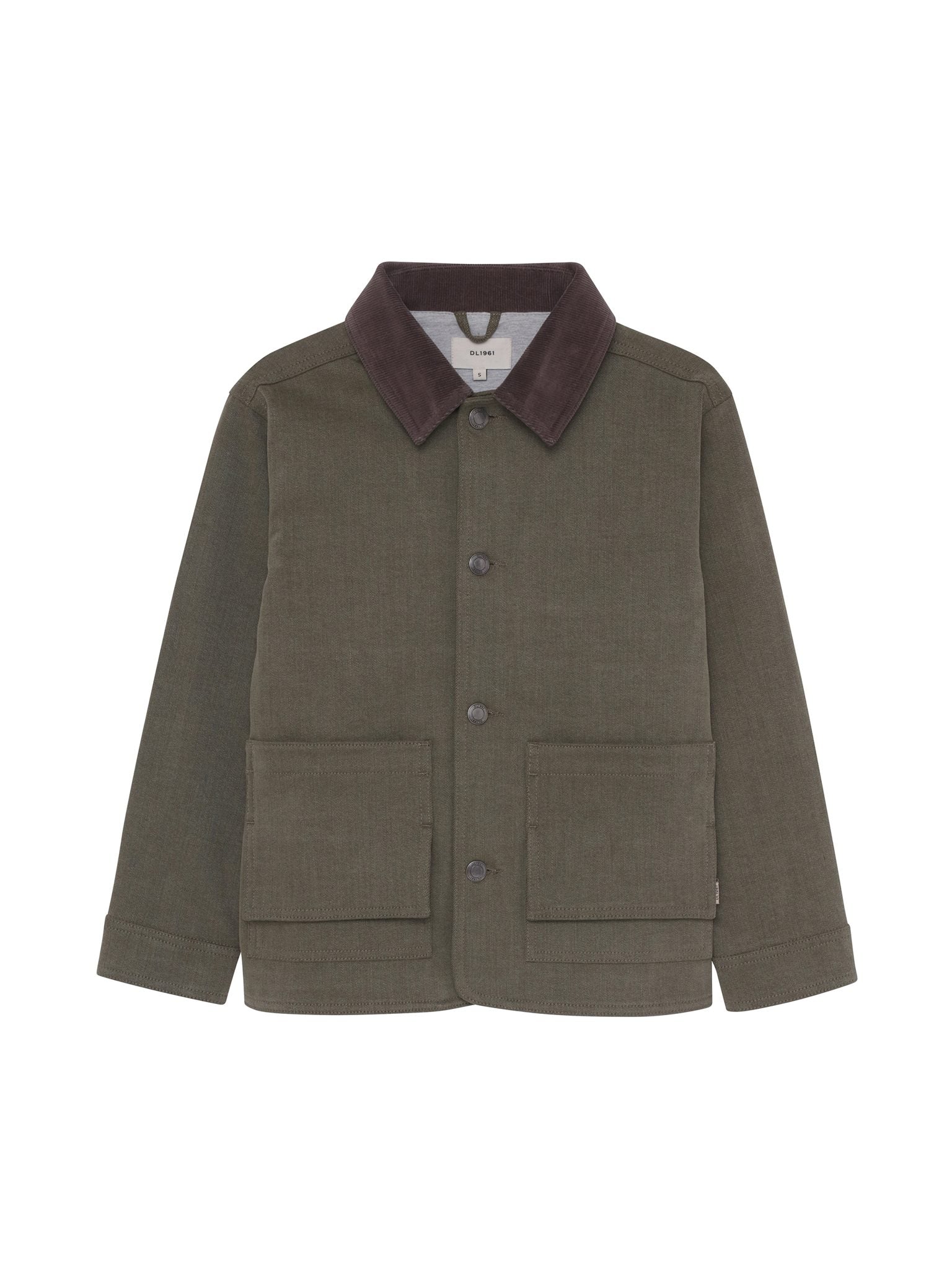 DL1961 Kids boys' Louie chore jacket in Outpost, ghost product image, front view