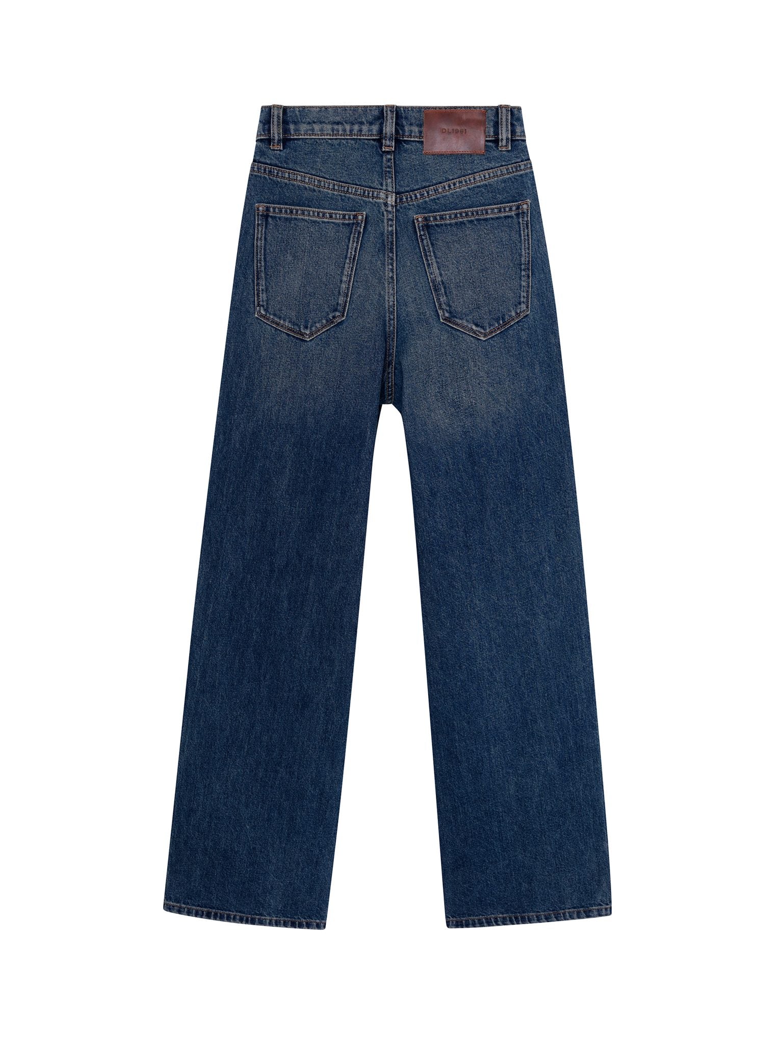 DL1961 Kids boys' Mason wide-leg jeans in Tinted Dark, ghost product image, back view (alternate)