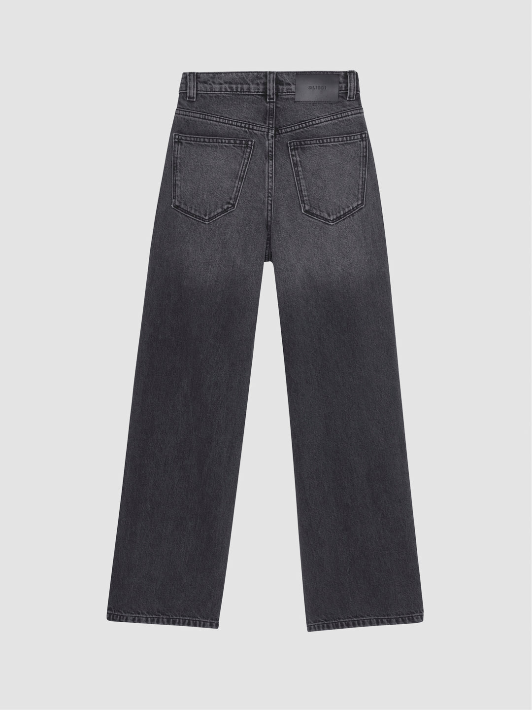 DL1961 boys' Mason wide-leg jeans in faded charcoal black 'Nightshade', flat back view