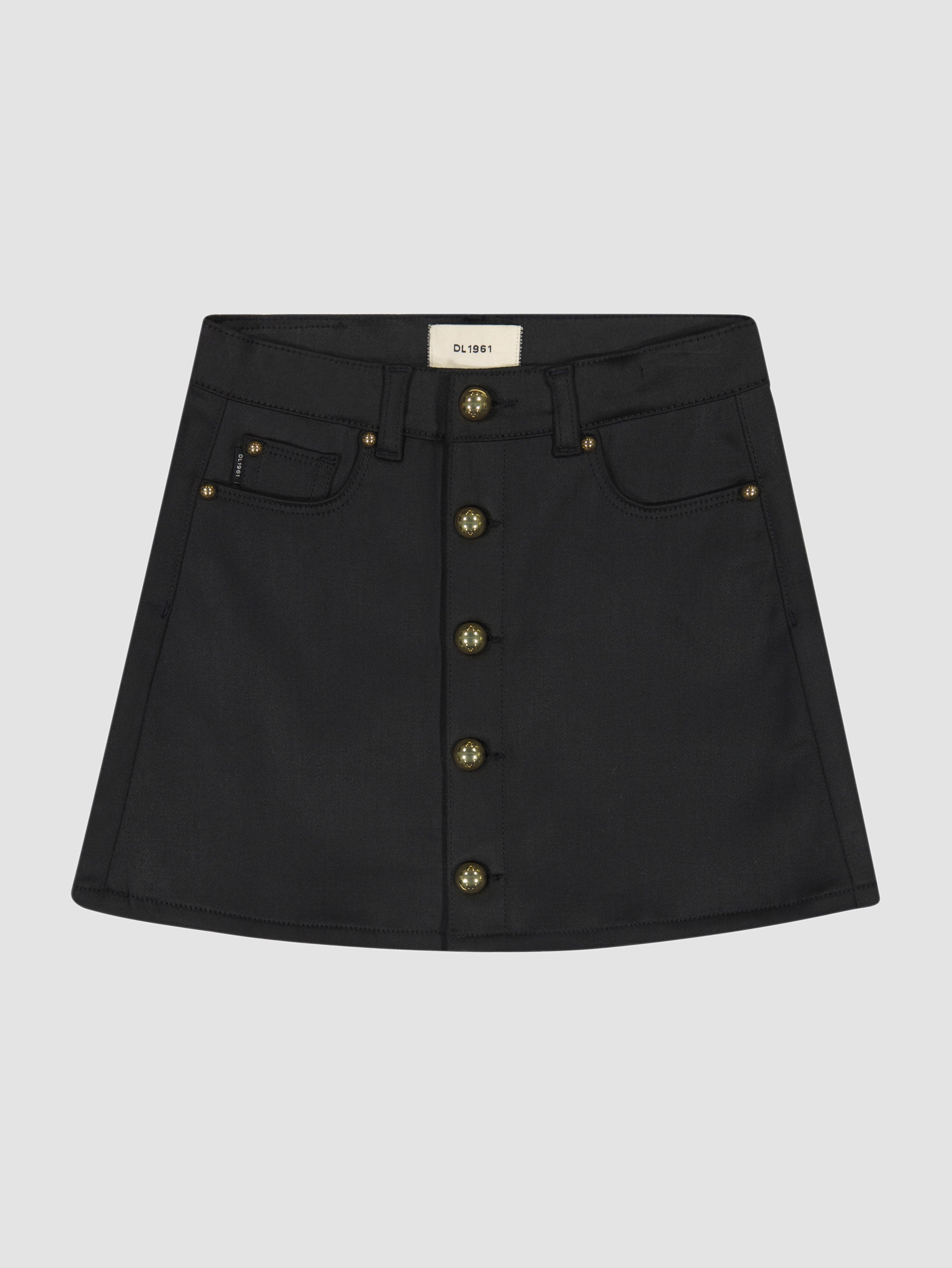 Jenny Mini Skirt | Black Coated