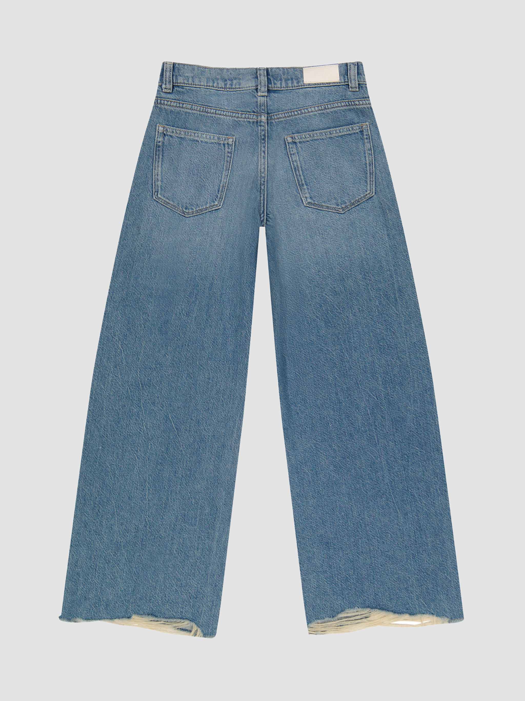 Girl's Blue Wide Leg Jeans