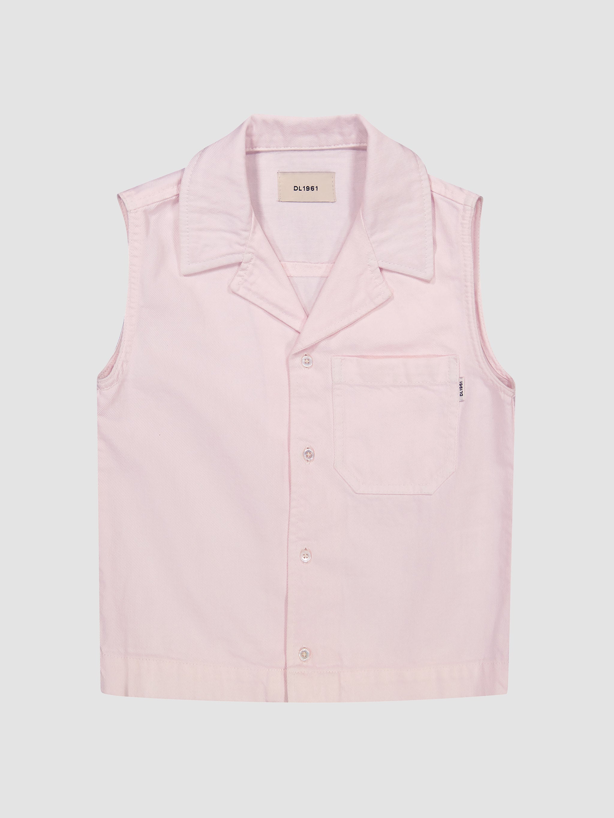 Girls' Pink Denim Sleeveless Top