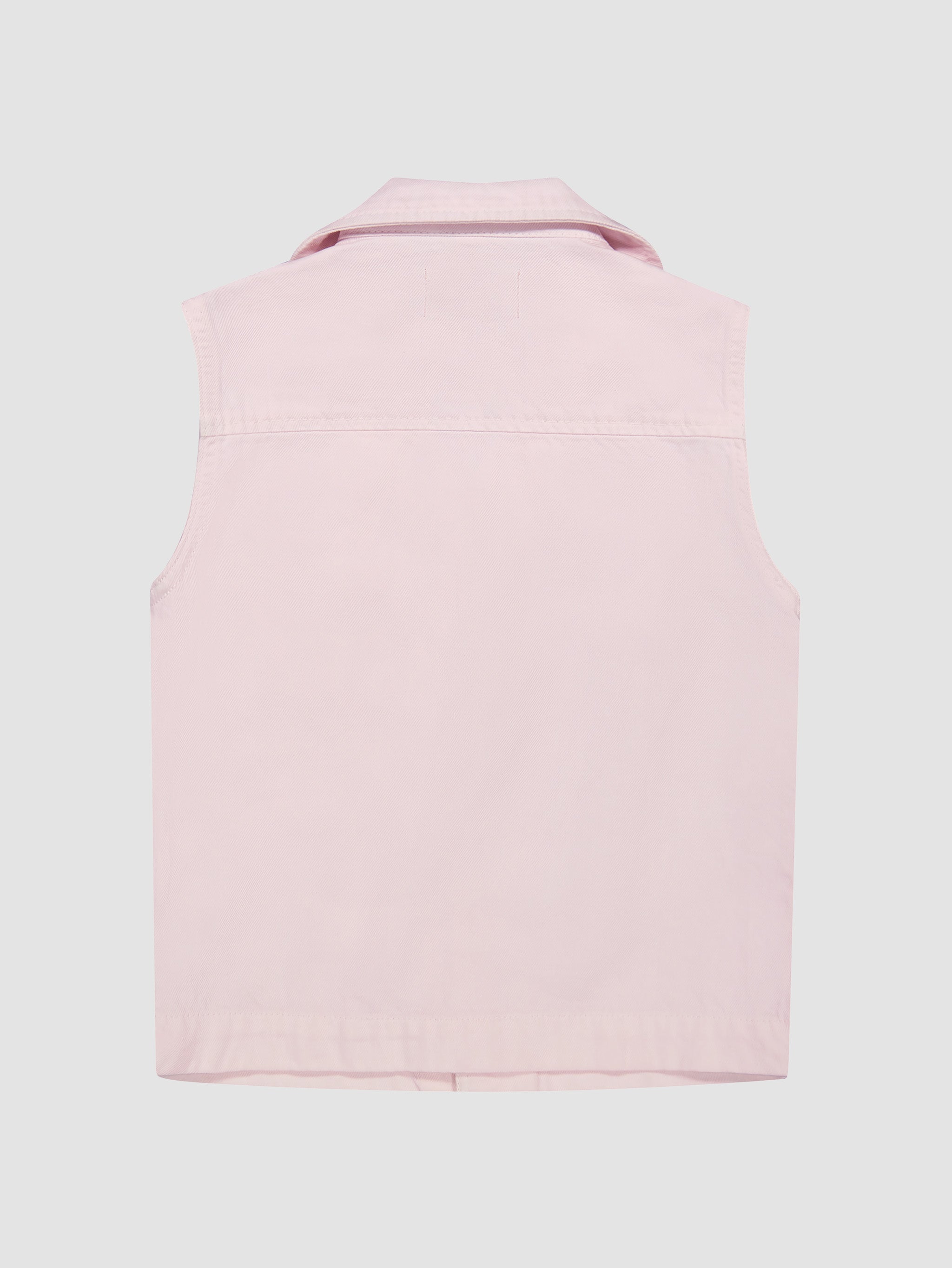 Girls' Pink Denim Sleeveless Top