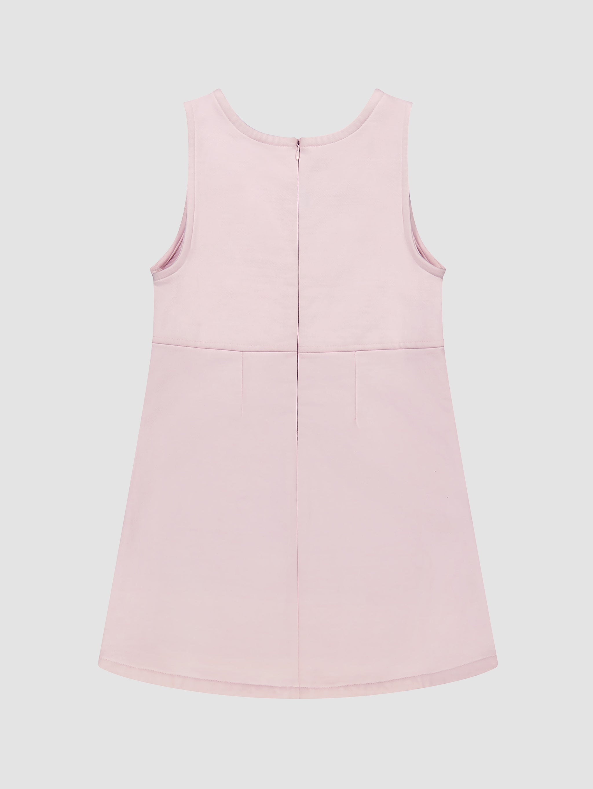 Girl's Pink Knit Denim Dress