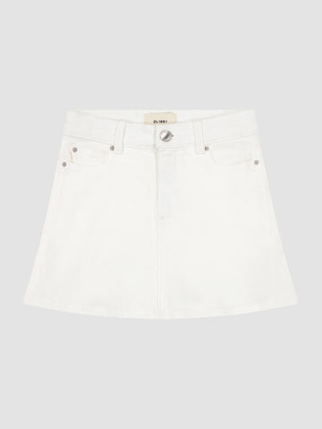 Jenny Mini Skirt | White | DL1961 Premium Denim