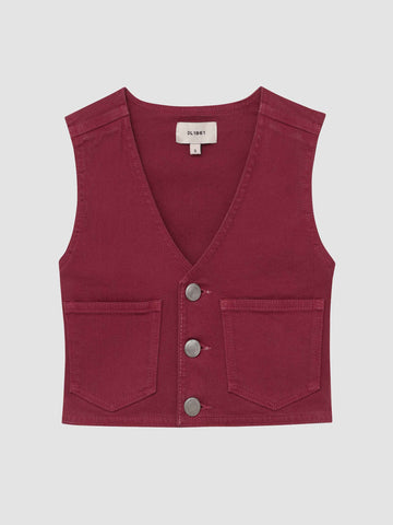 Zizi Vest | Crimson | DL1961 Premium Denim