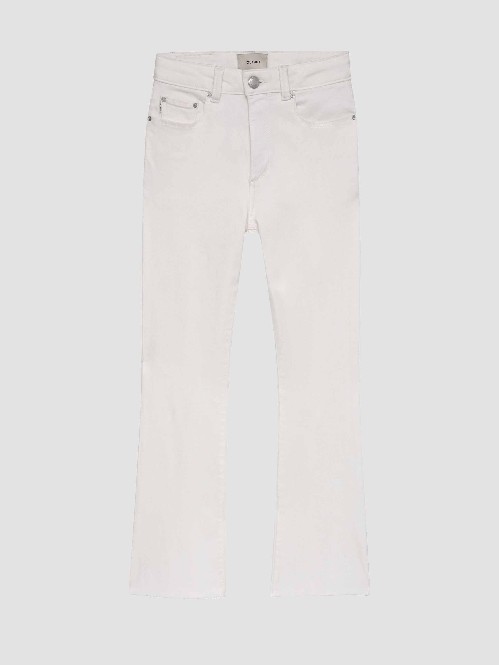 White jeans on a white background