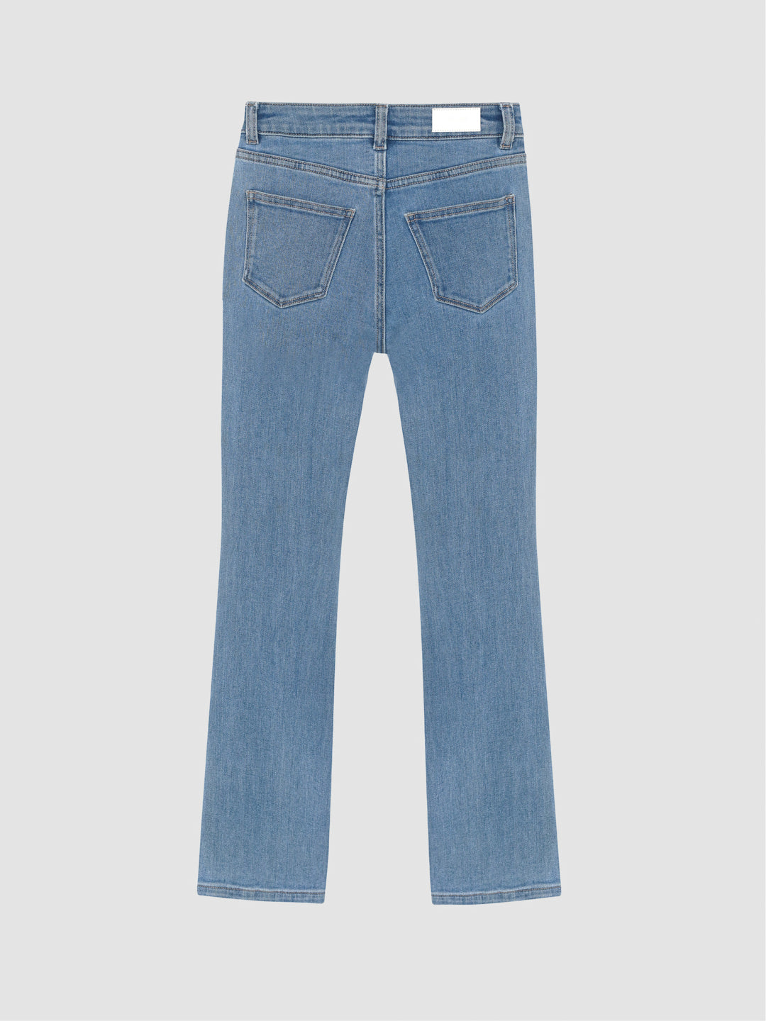 DL1961 girls' Claire bootcut jeans in light blue 'Blue Water', flat back view