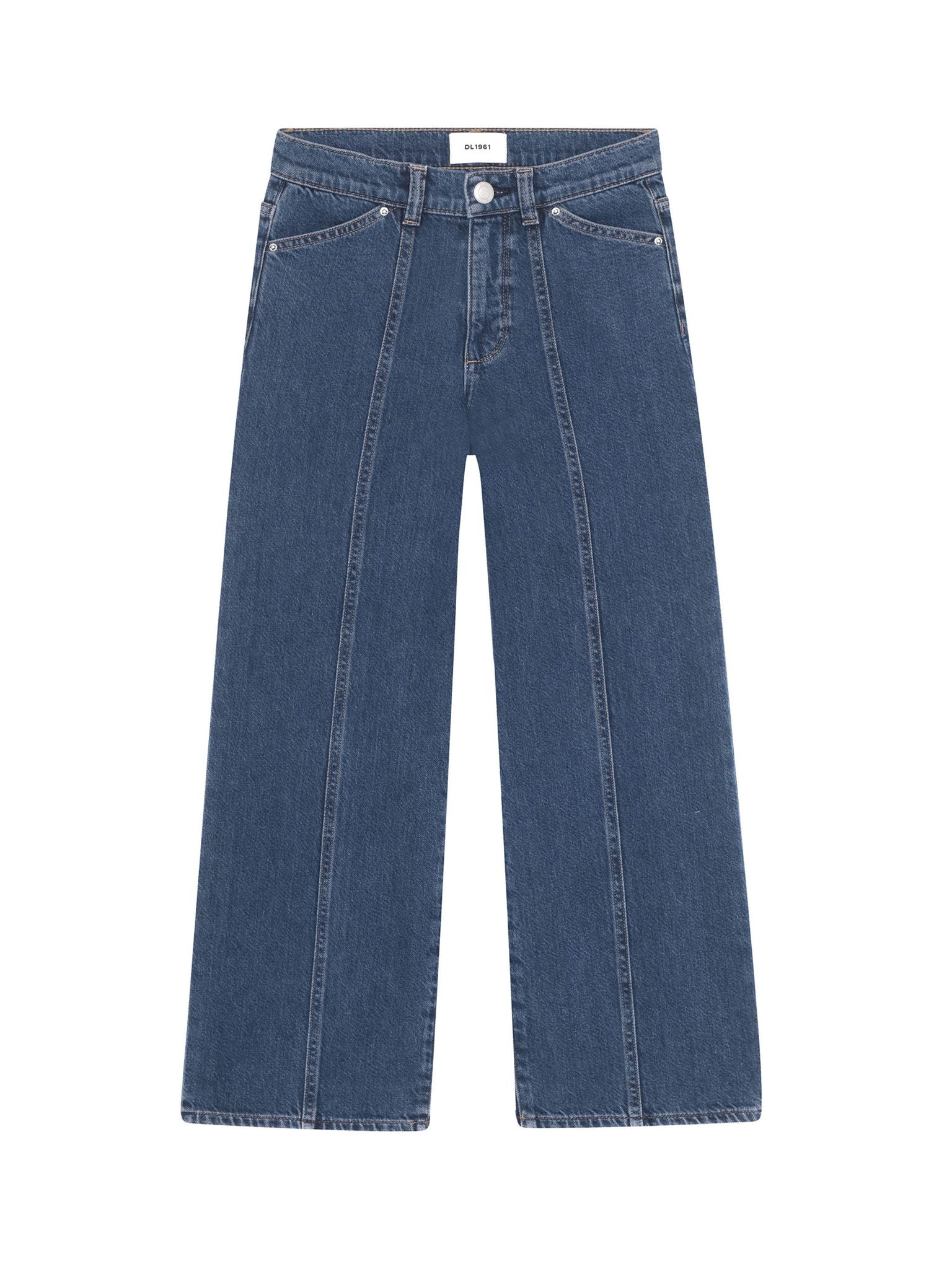 DL1961 Kids girls' Lily wide-leg jeans in Moon Lake, ghost product image, front view