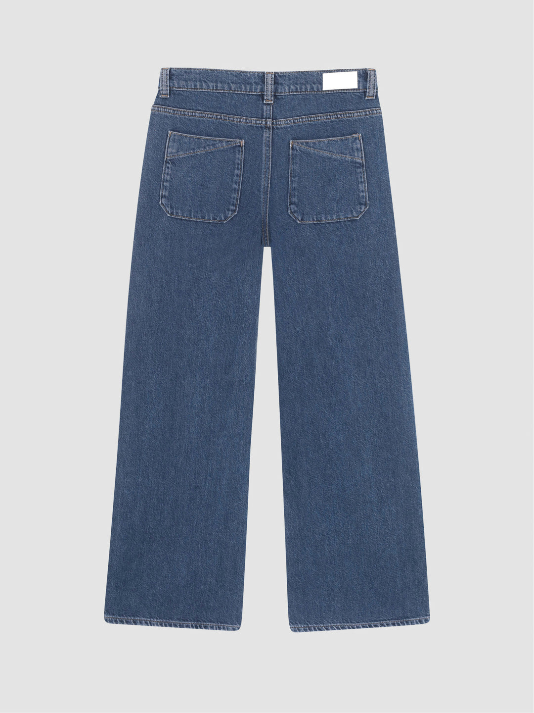 DL1961 girls' Lily wide-leg jeans in medium indigo 'Moon Lake', flat back view