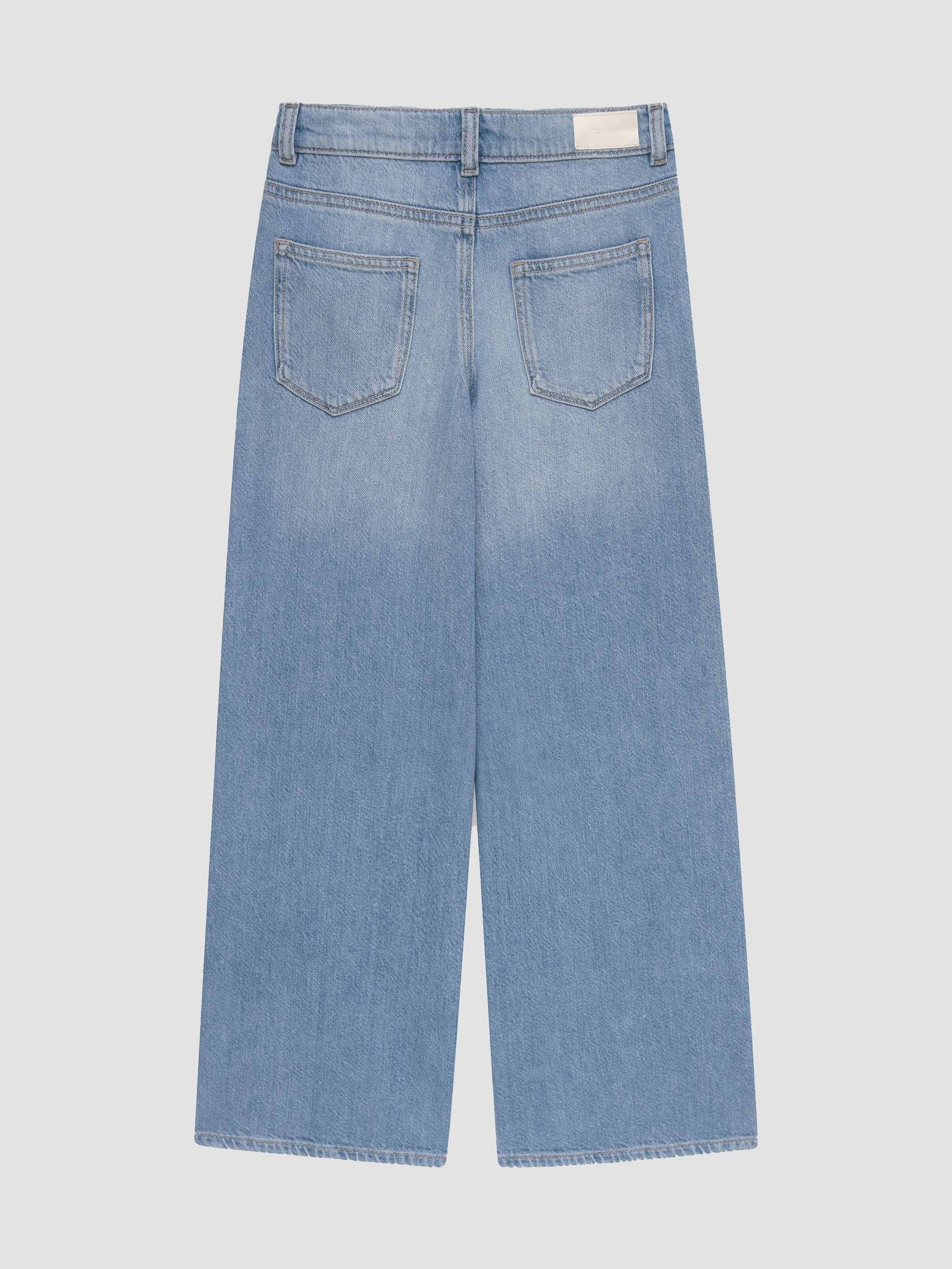 Light blue jeans on a white background