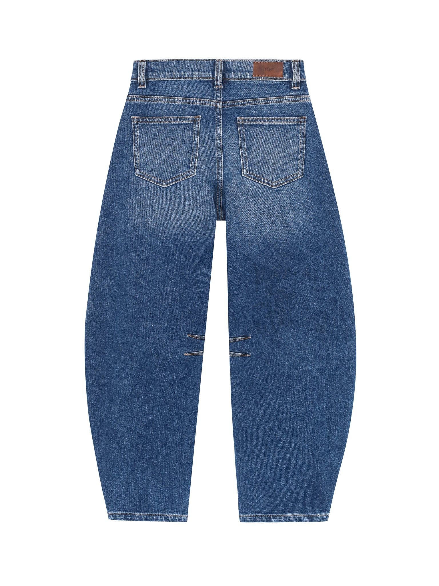 DL1961 Kids girls' Kenzy barrel jeans in North Current, ghost product image, back view