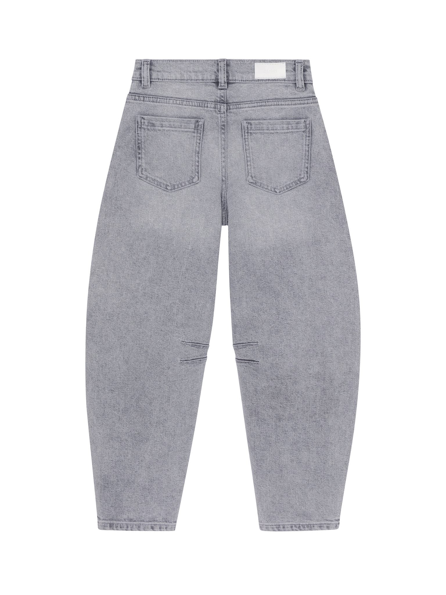 DL1961 Kids girls' Kenzy barrel jeans in Moonlight Mist, ghost product image, back view