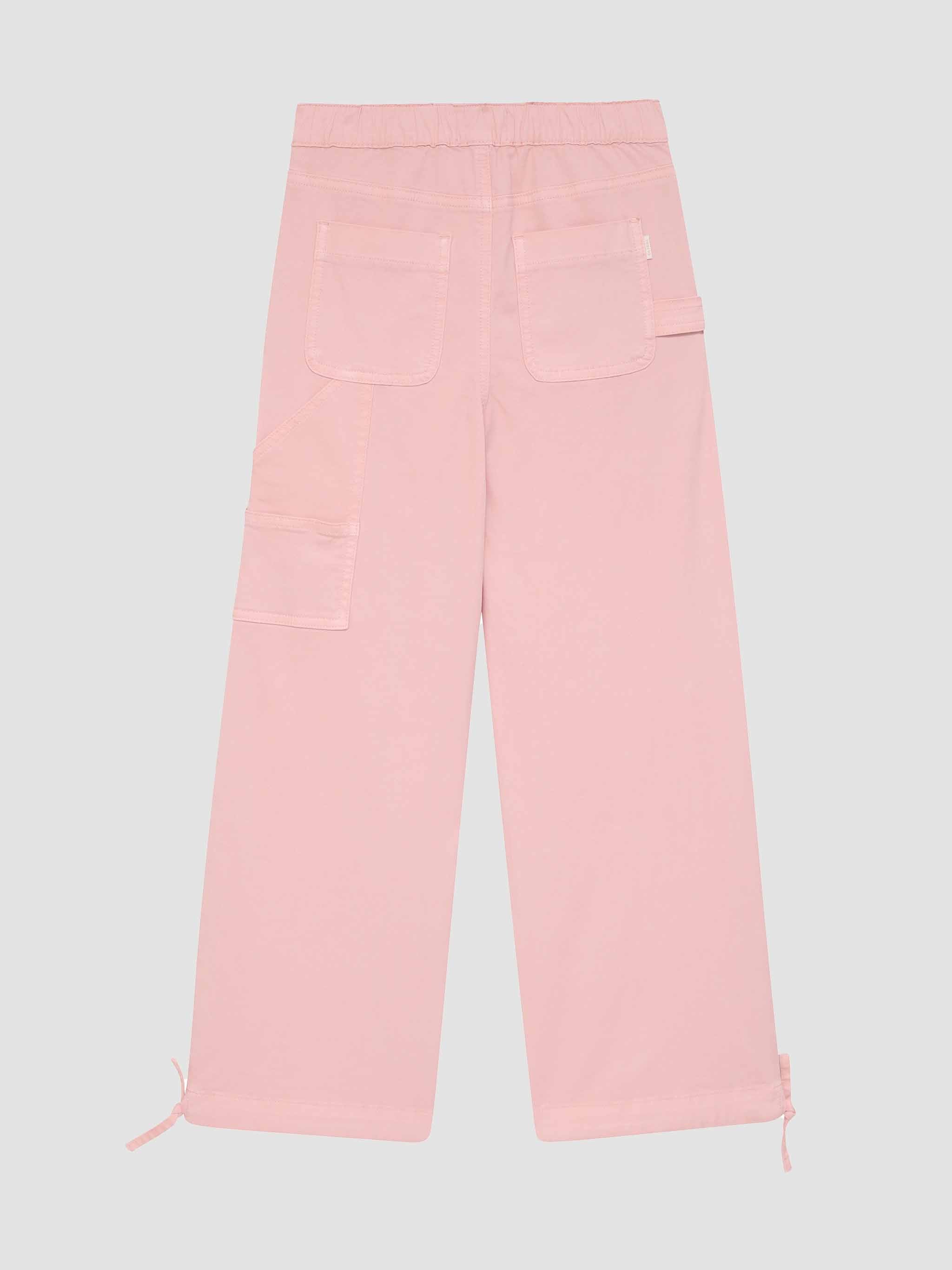 Pink pants on a light gray background