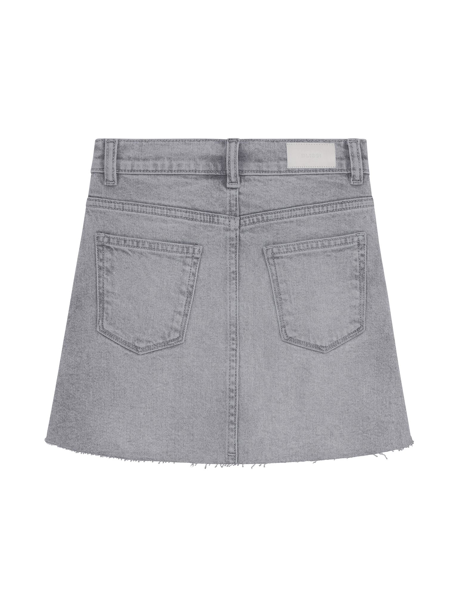 DL1961 Kids girls' Jenny skirt in Moonlight Mist, ghost product image, back view