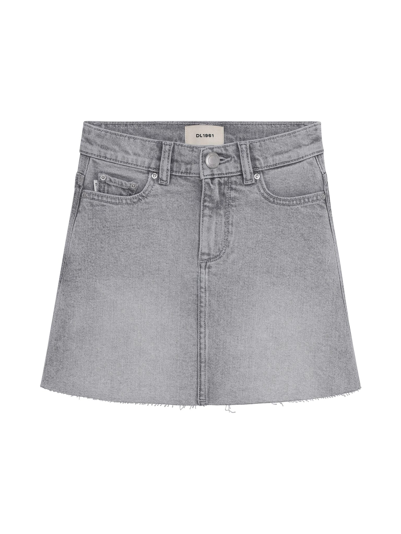 DL1961 Kids girls' Jenny skirt in Moonlight Mist, ghost product image, front view