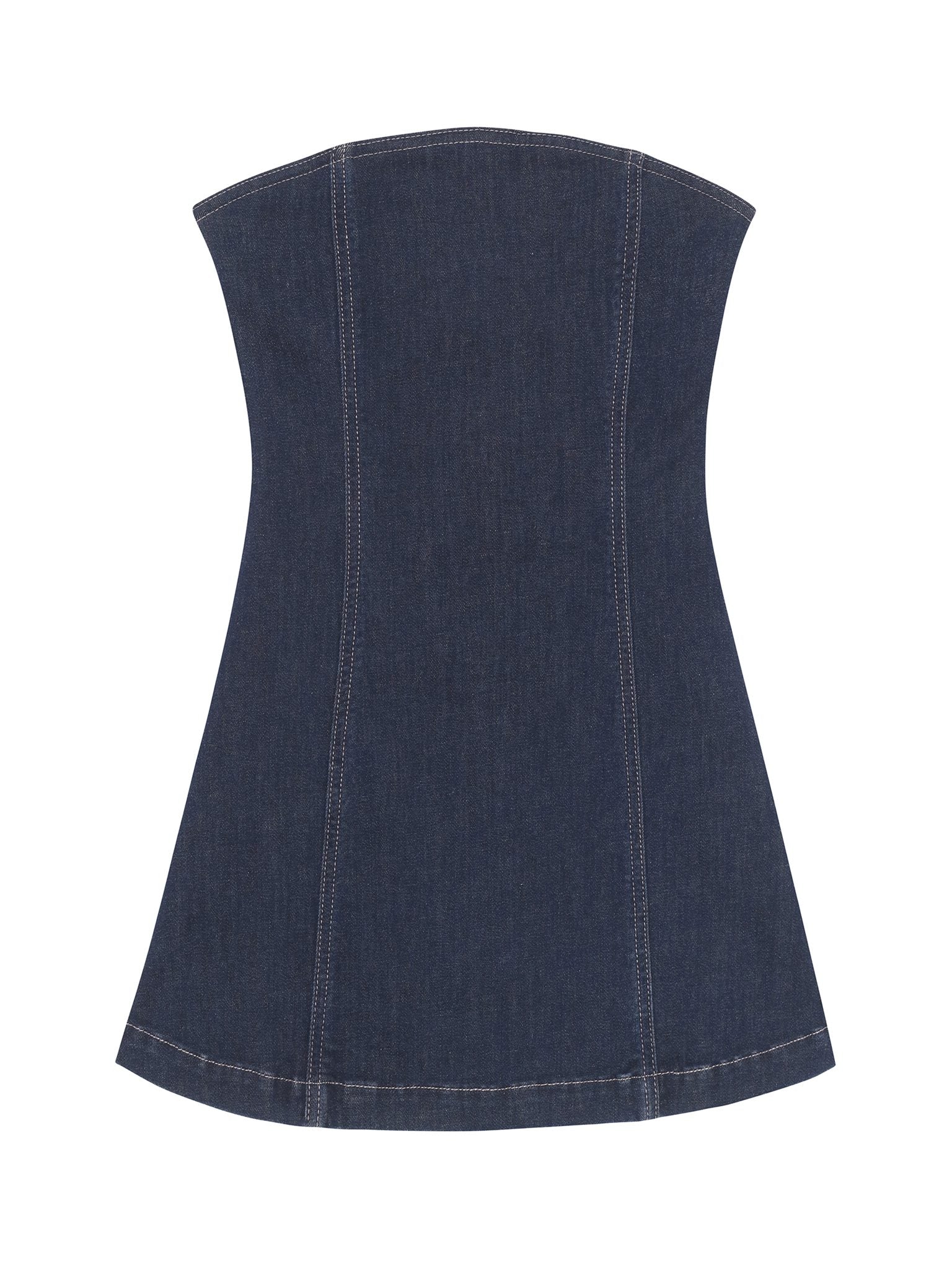 DL1961 Kids girls' Bety strapless dress in Crescent Harbor, ghost product image, front view