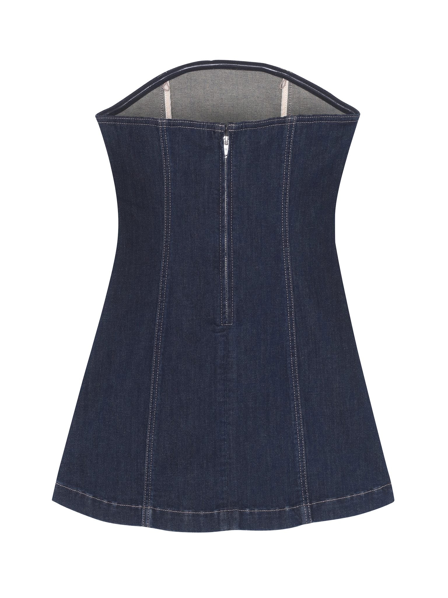 DL1961 Kids girls' Bety strapless dress in Crescent Harbor, ghost product image, back view