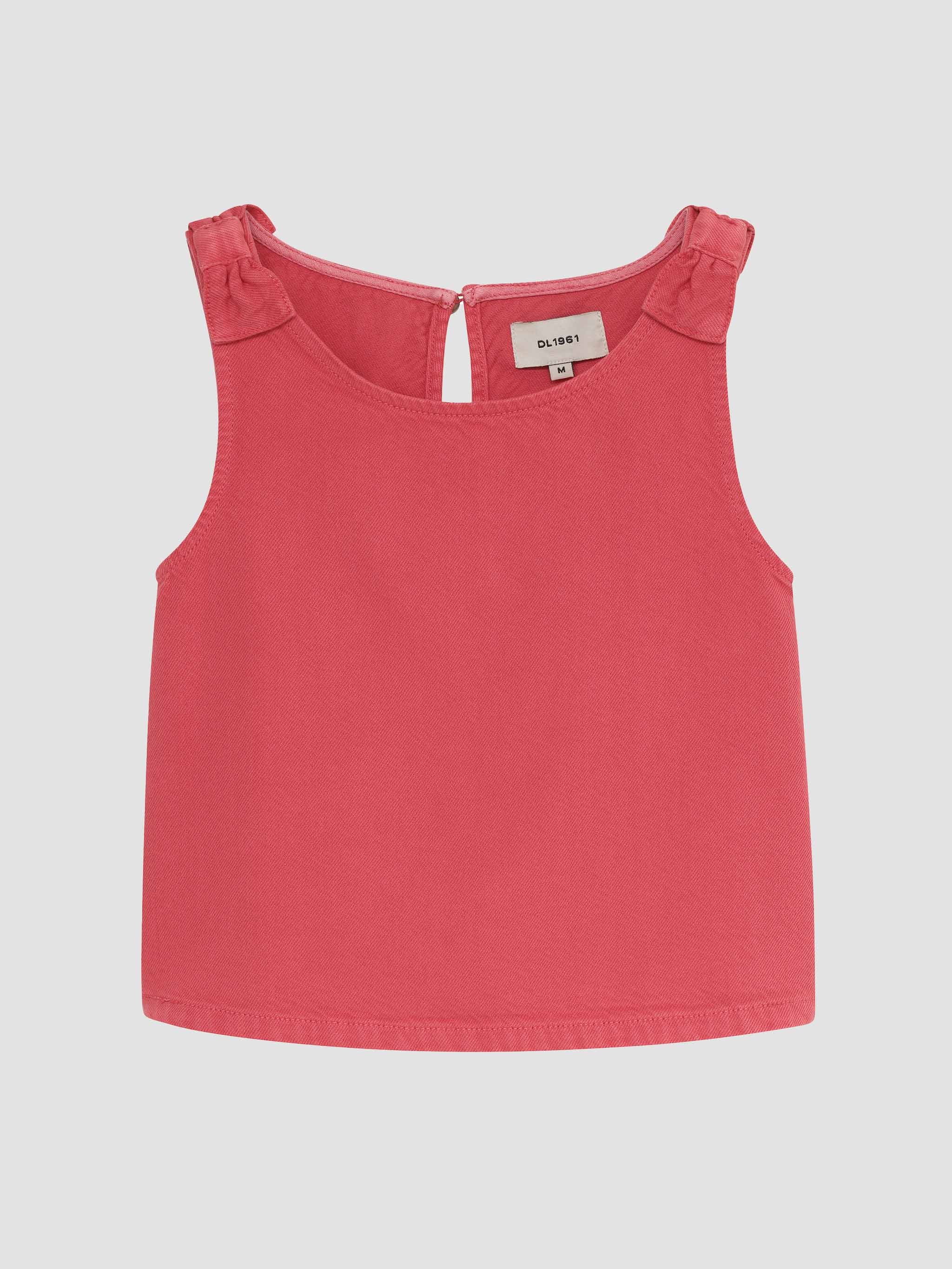 Pink sleeveless top on a light gray background