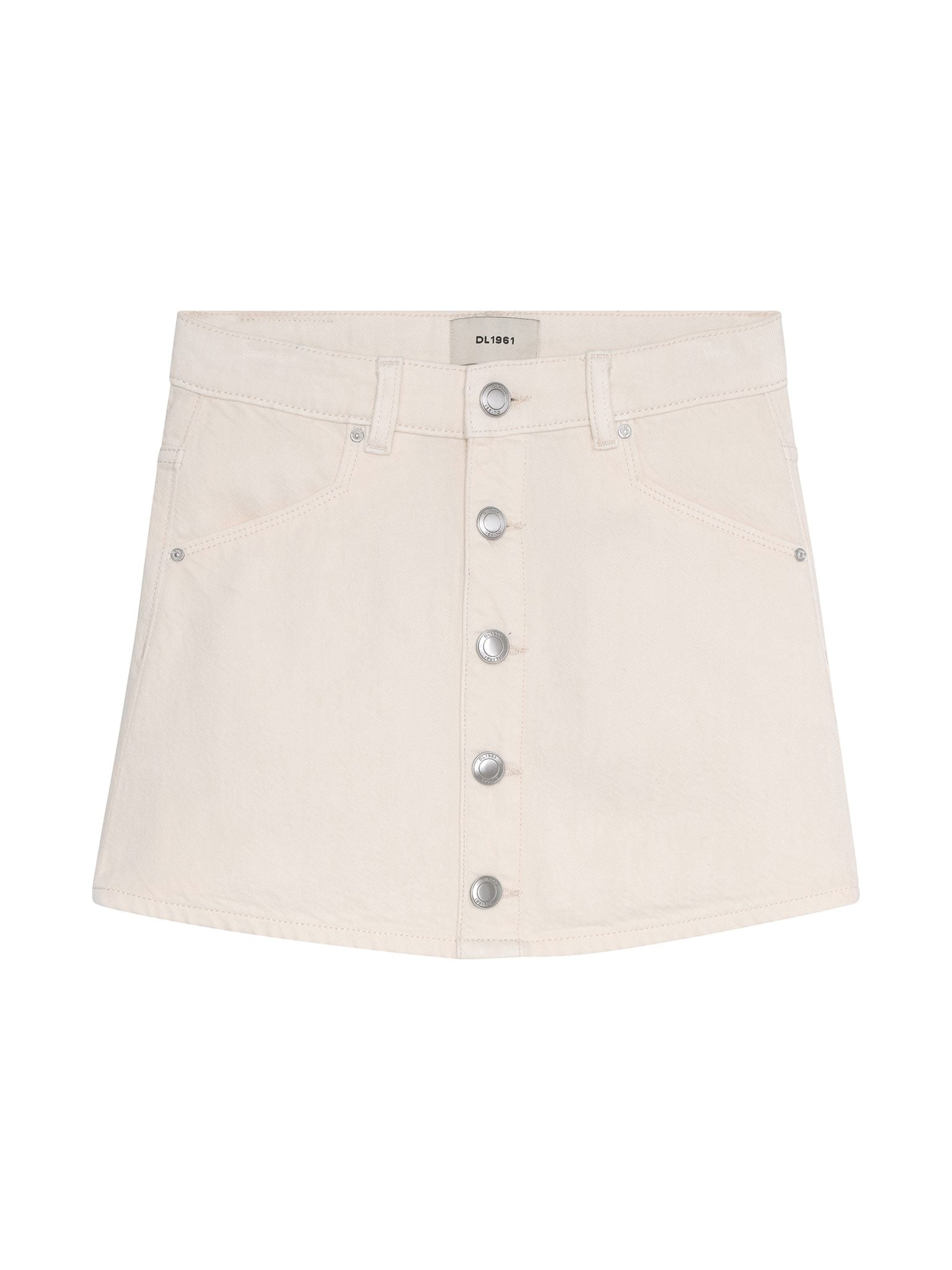 DL1961 Kids girls' Jenny skirt in Sugar Cookie, ghost product image, front view