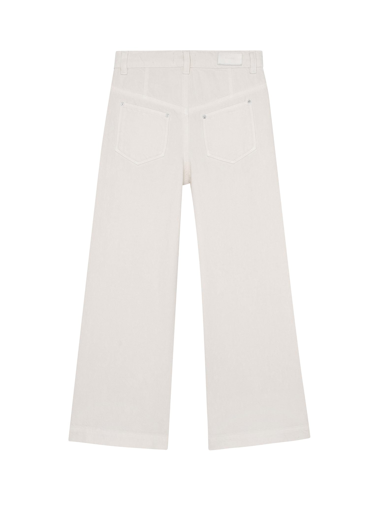 DL1961 Kids girls' Lily wide-leg jeans in Sugar Cookie, ghost product image, back view