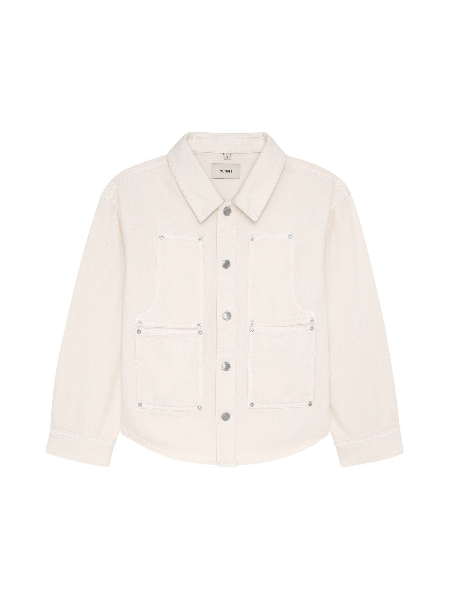 DL1961 Kids girls' Olivia top in Sugar Cookie, ghost product image, front view