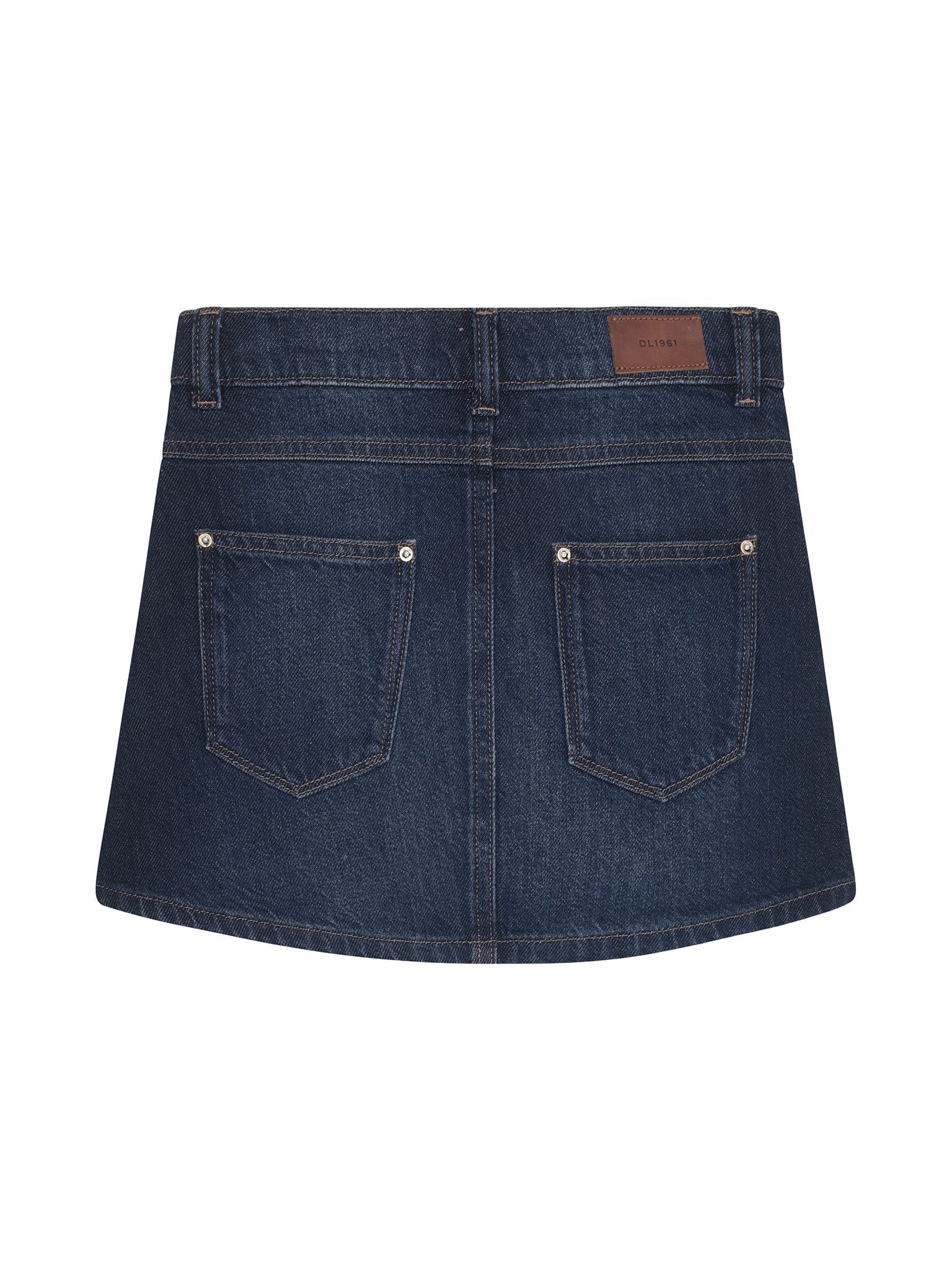 DL1961 Kids girls' Jenny skirt in Deep Water, ghost product image, back view