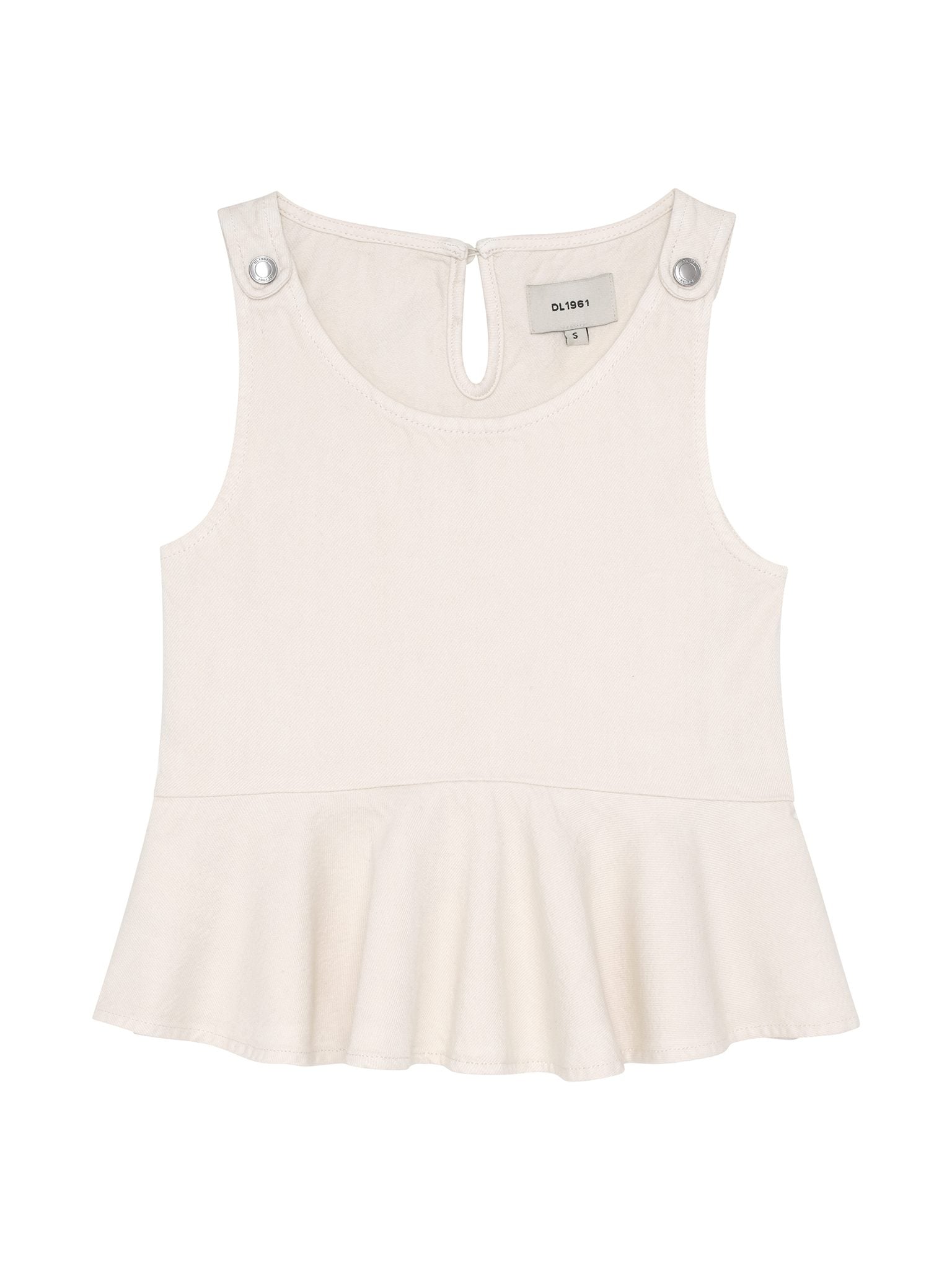 DL1961 Kids girls' Hana top in Sugar Cookie, ghost product image, front view