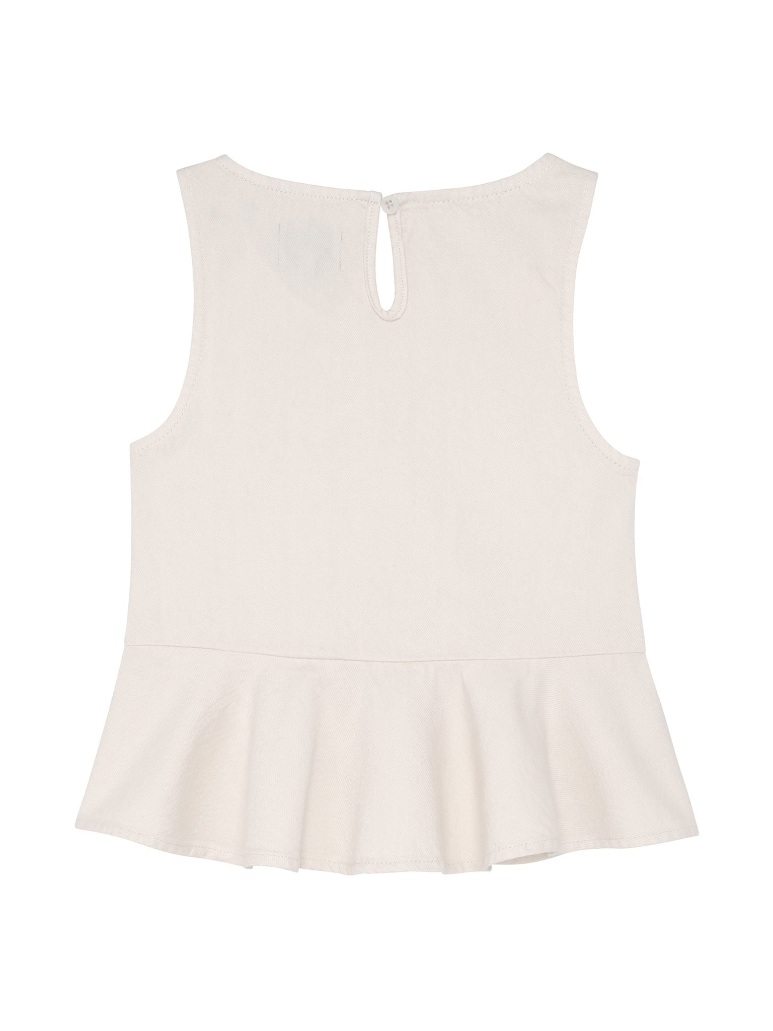 DL1961 Kids girls' Hana top in Sugar Cookie, ghost product image, back view