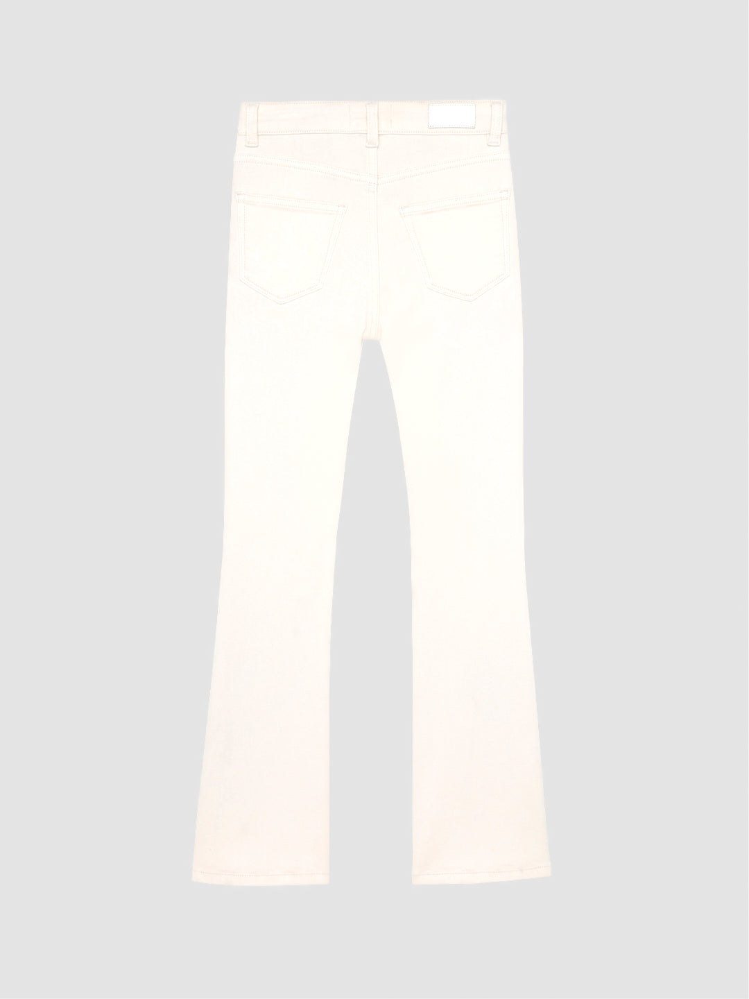 DL1961 girls' Claire bootcut jeans in cream 'Sugar Cookie', flat back view with five-pocket styling.