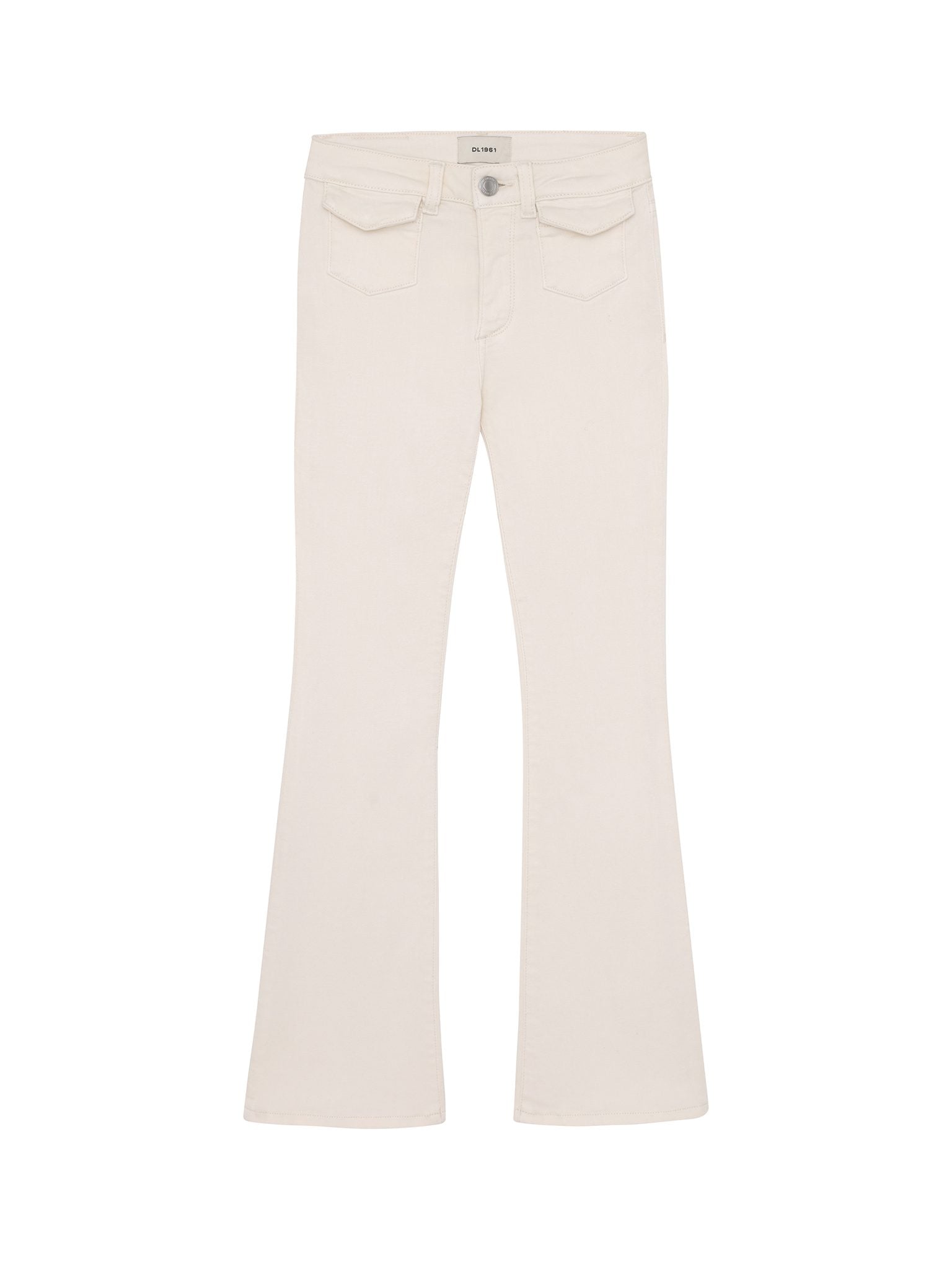 DL1961 Kids girls' Claire bootcut jeans in Sugar Cookie, ghost product image, front view