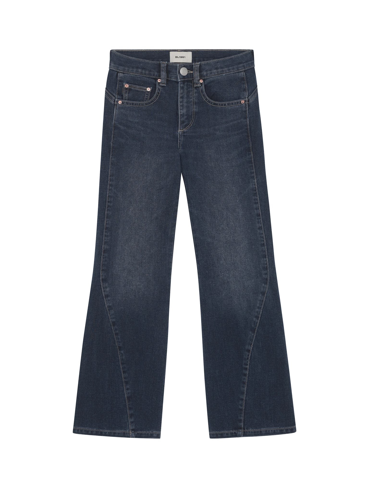 DL1961 Kids girls' Cleo bootcut jeans in Nightlight, ghost product image, front view