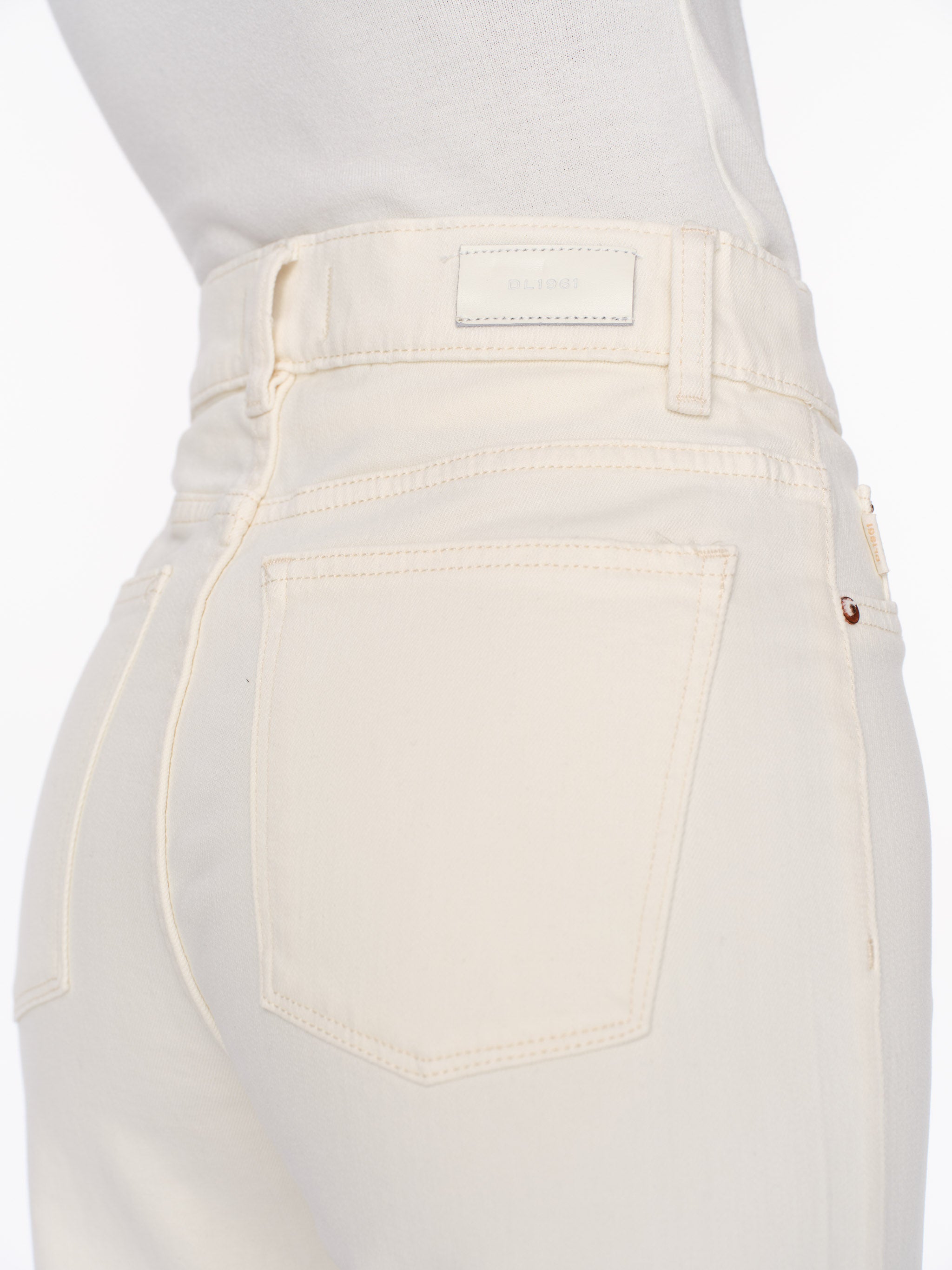 Hepburn Wide Leg High Rise Vintage Jeans | Eggshell