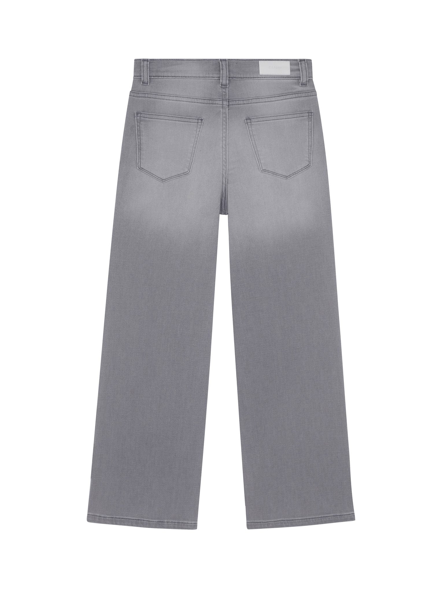 DL1961 Kids girls' Lily wide-leg jeans in Washed Grey Knit, ghost product image, back view