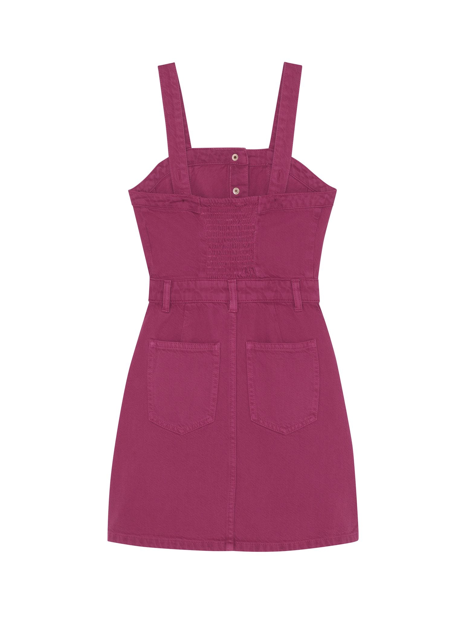 DL1961 Kids girls' Trucker dress in Sugar Blush, ghost product image, back view