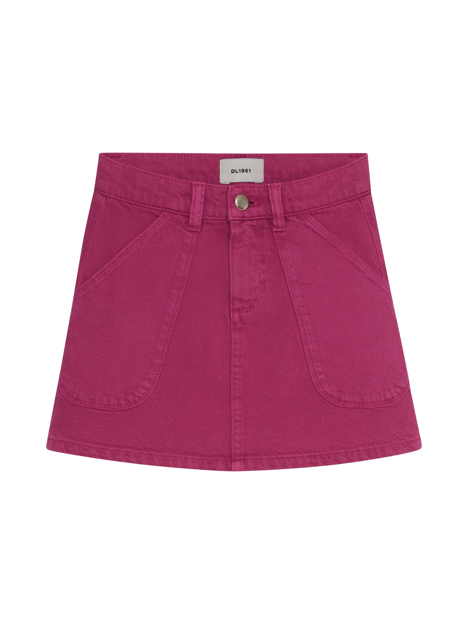 DL1961 Kids girls' Jenny skirt in Sugar Blush, ghost product image, front view