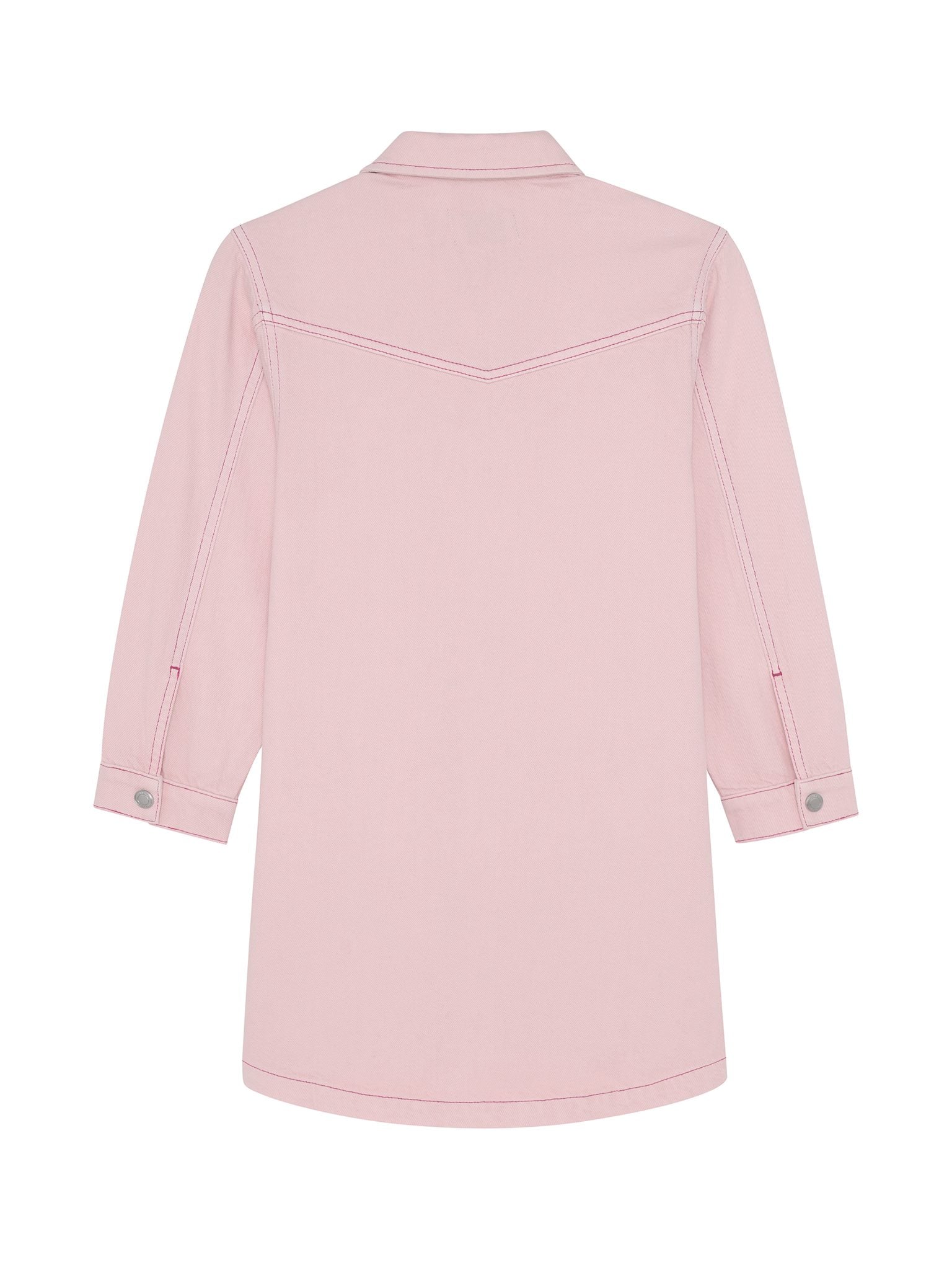 DL1961 Kids girls' Simona dress in Primrose Pink, ghost product image, back view