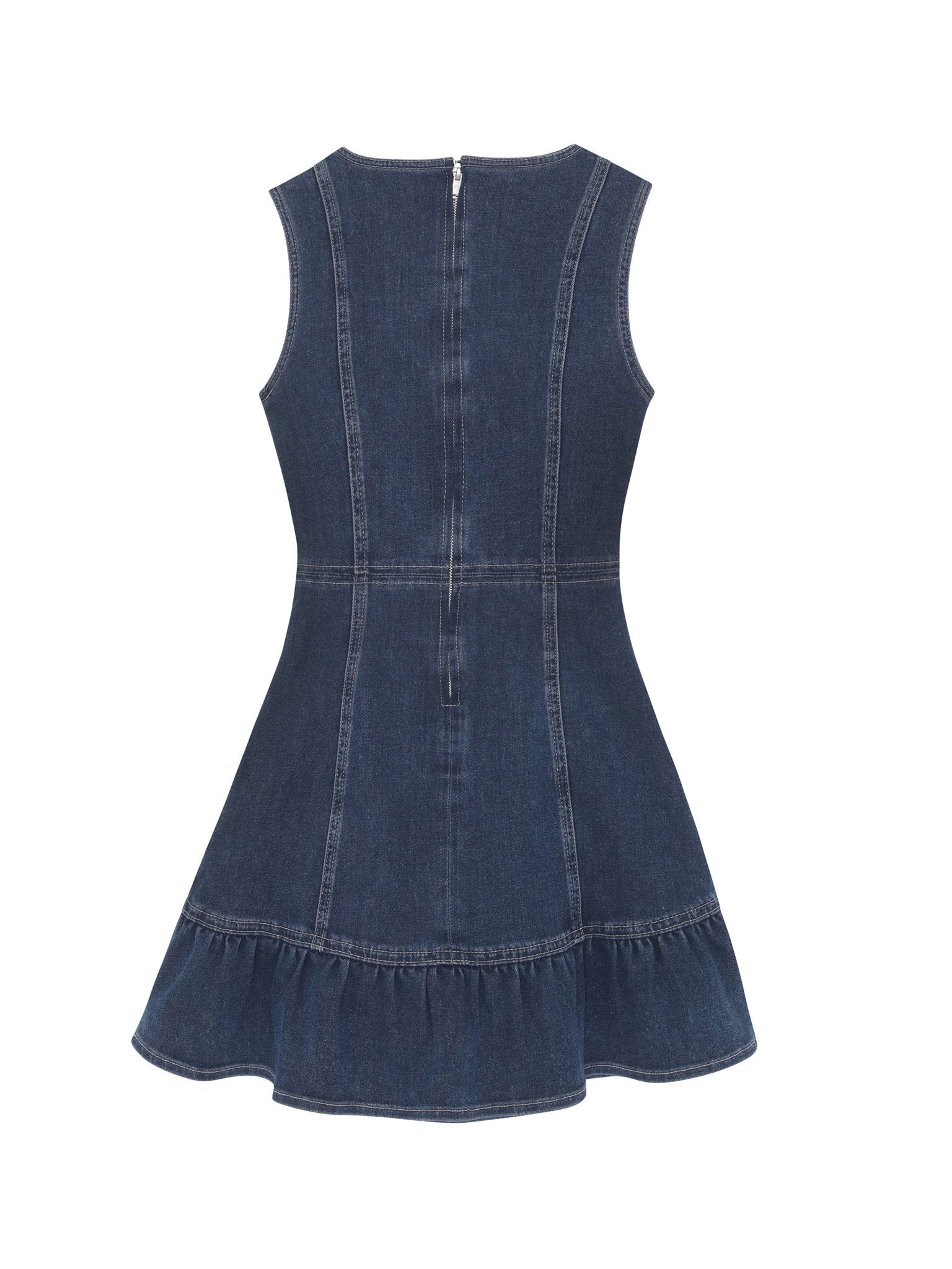 DL1961 Kids girls' Bety square neck dress in Nightlight, ghost product image, back view