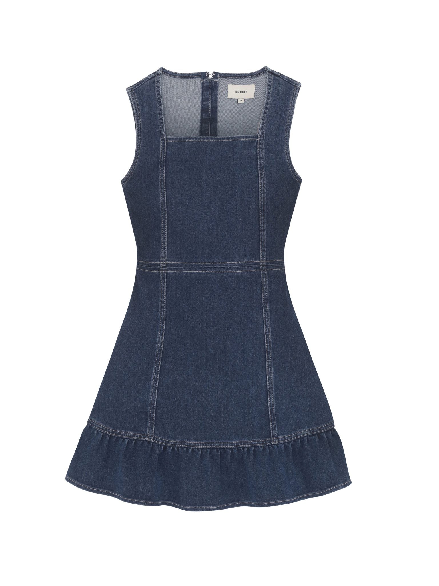 DL1961 Kids girls' Bety square neck dress in Nightlight, ghost product image, front view