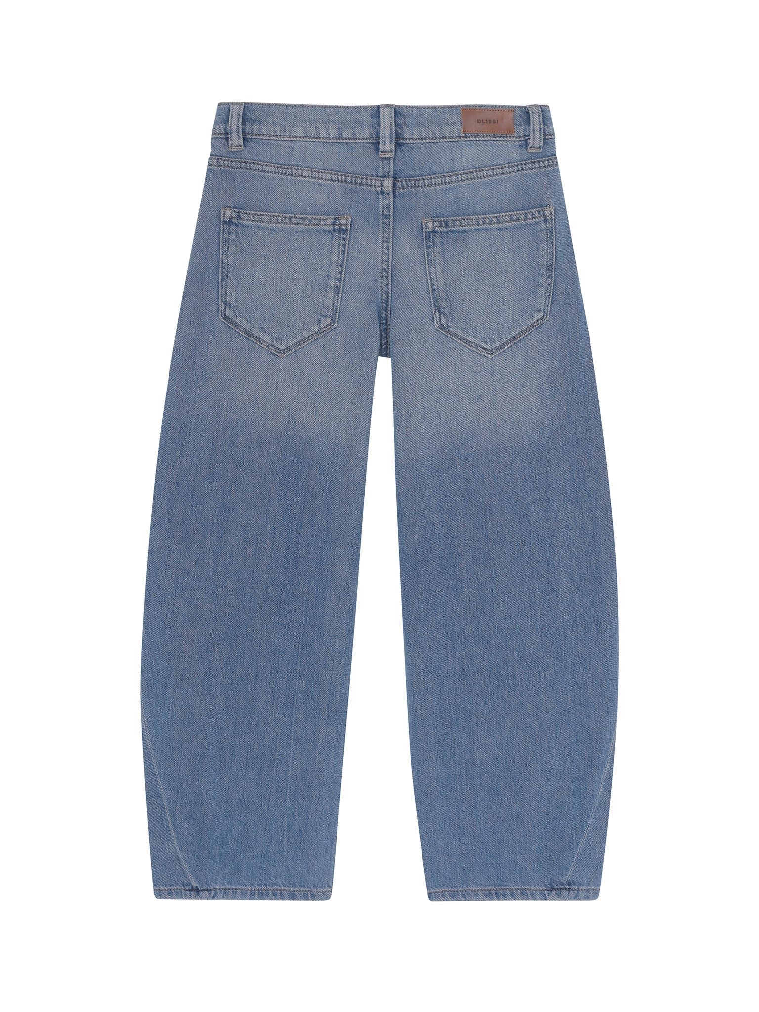 DL1961 Kids girls' Lilia barrel jeans in Indigo Rose, ghost product image, back view