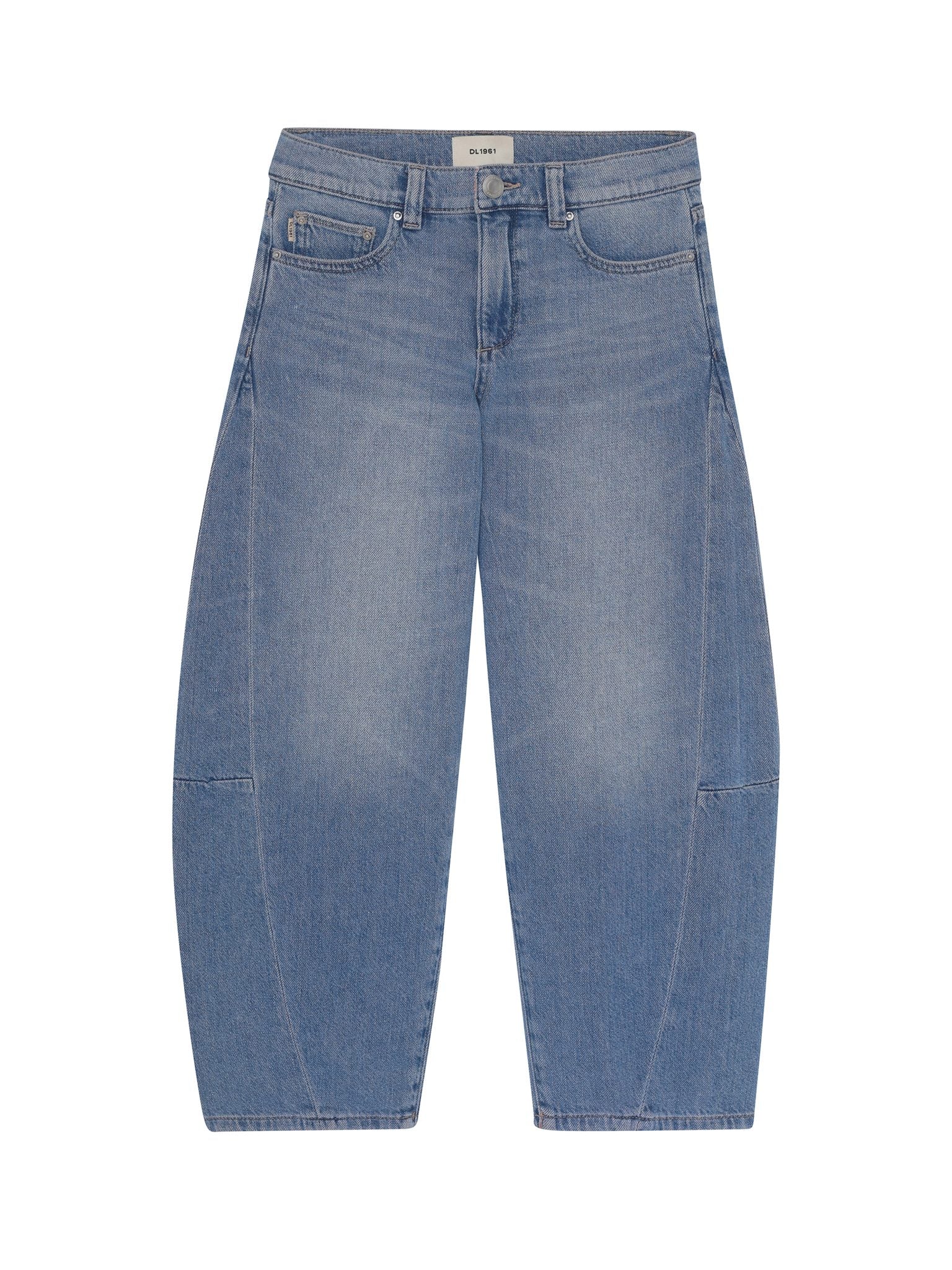 DL1961 Kids girls' Lilia barrel jeans in Indigo Rose, ghost product image, front view
