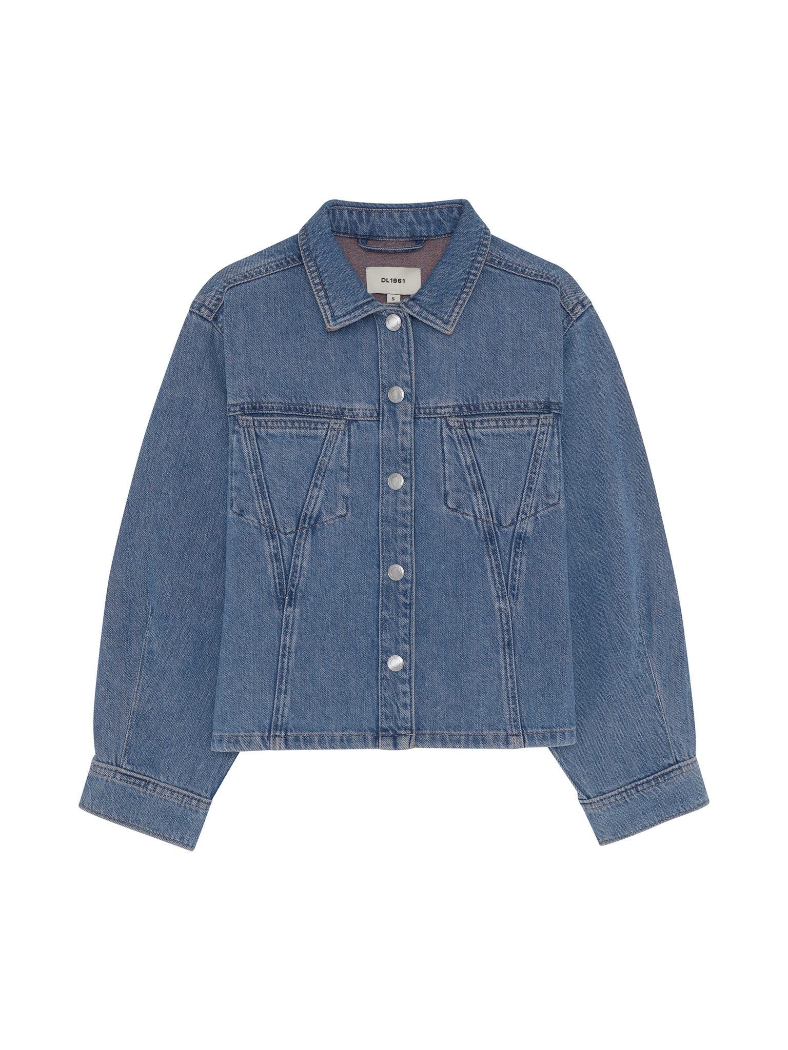 DL1961 Kids girls' Simona top in Indigo Rose, ghost product image, front view