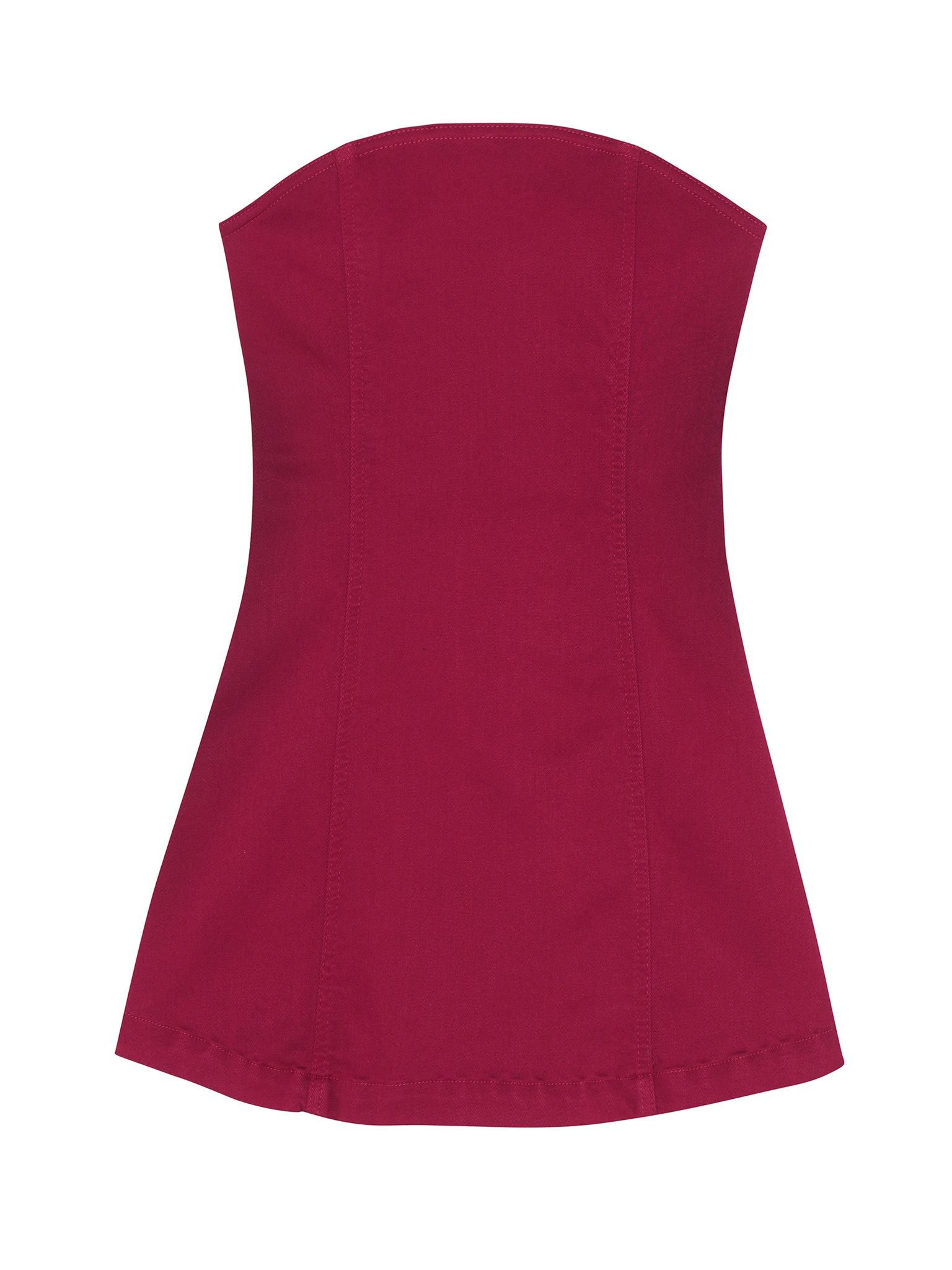 DL1961 Kids girls' Bety strapless dress in Rouge, ghost product image, front view