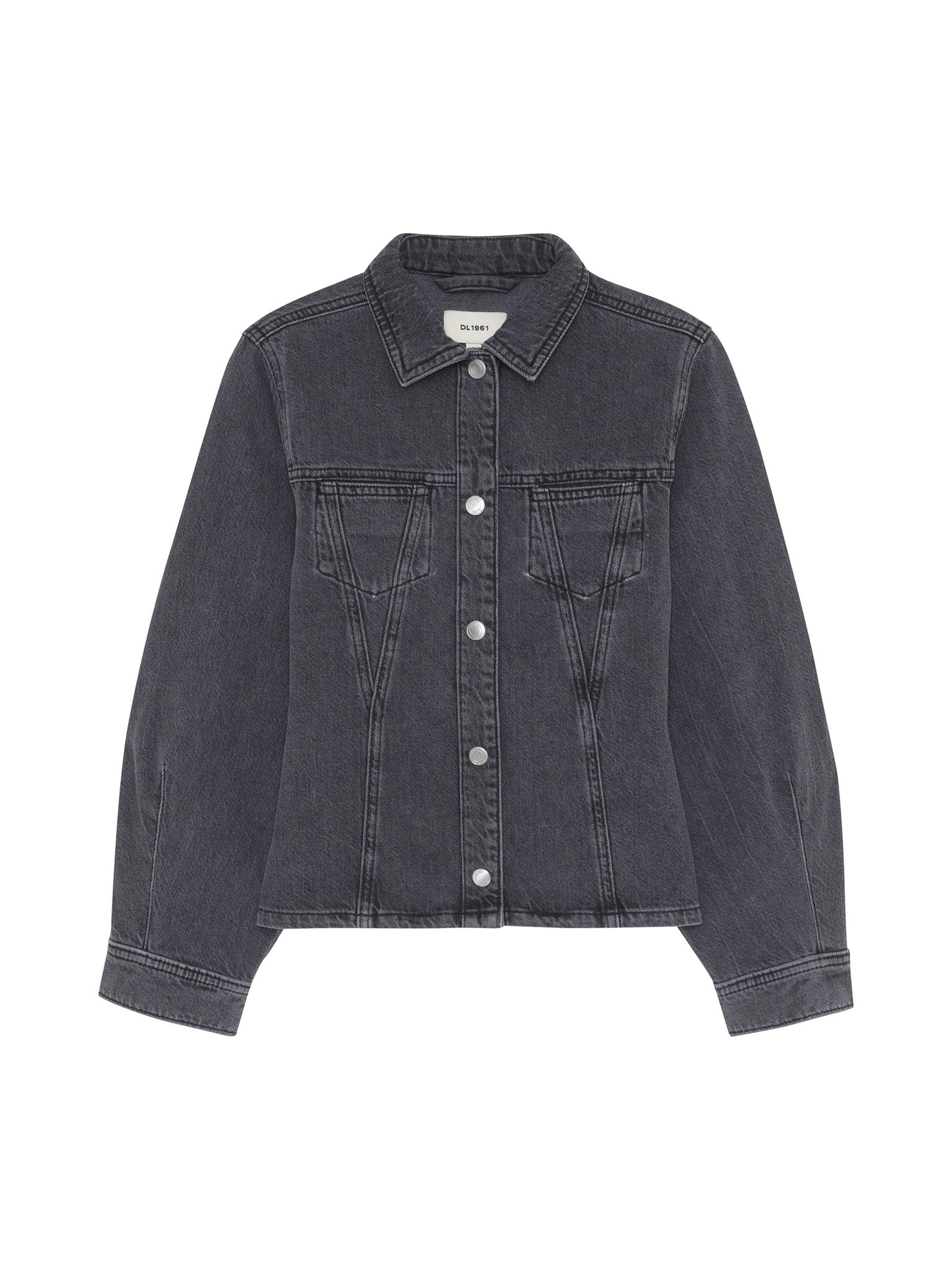 DL1961 Kids girls' Simona top in Nightshade, ghost product image, front view