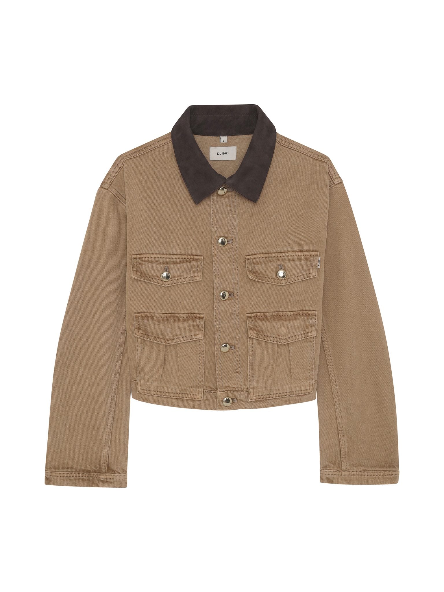 DL1961 Kids girls' Reese jacket in Savannas, ghost product image, front view