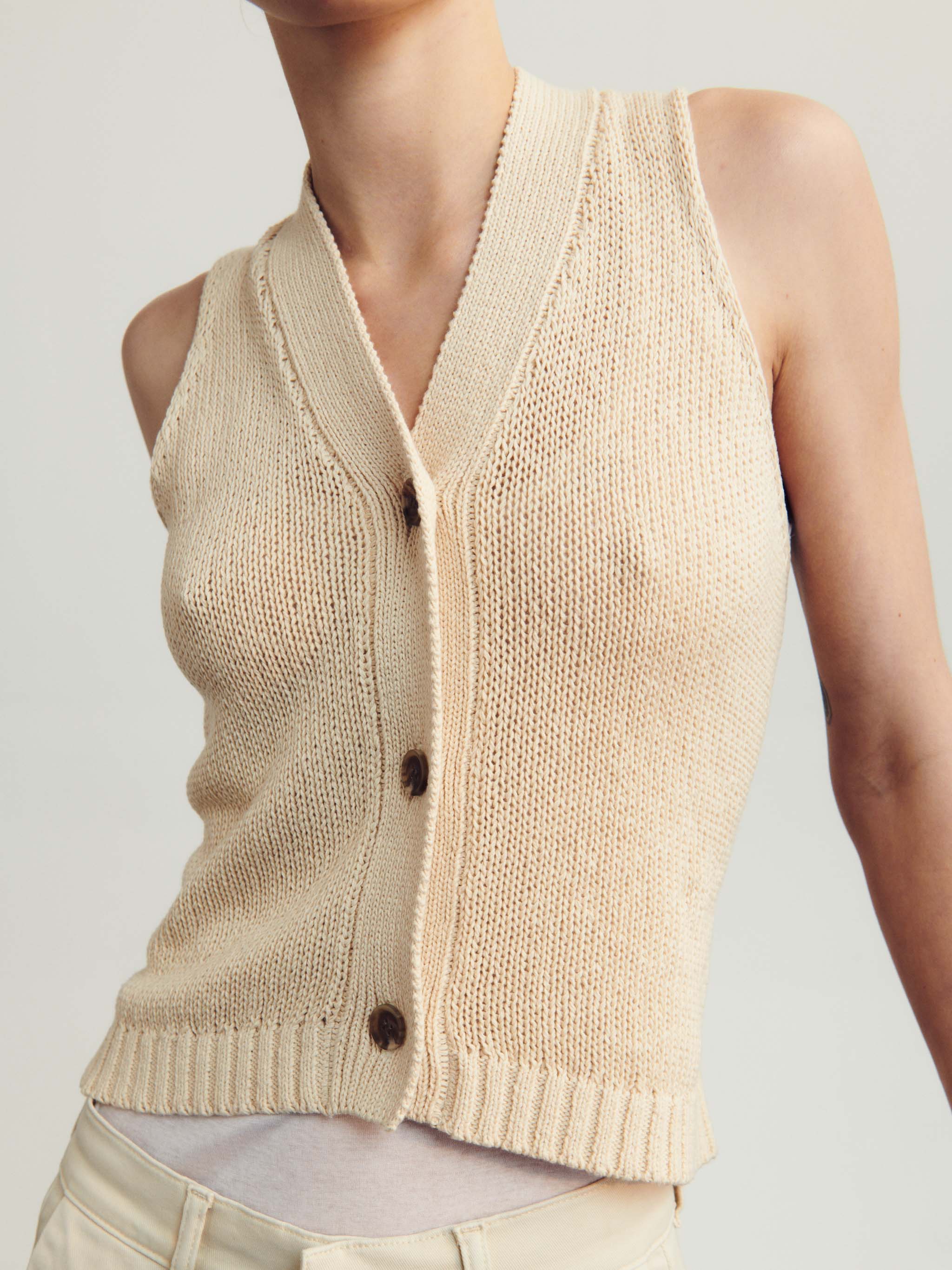 Inessa Sweater Vest | Natural