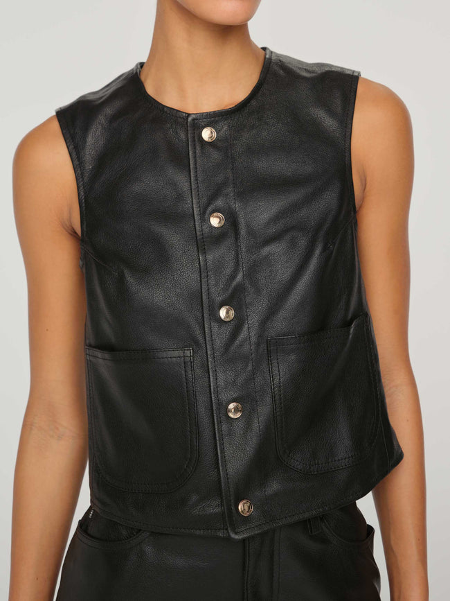 Leather Vest | Obsidian